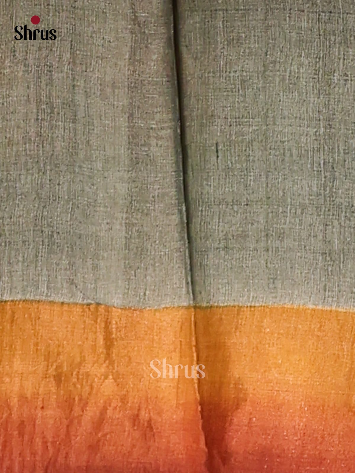 Grey & Brown - Tussar Saree-2