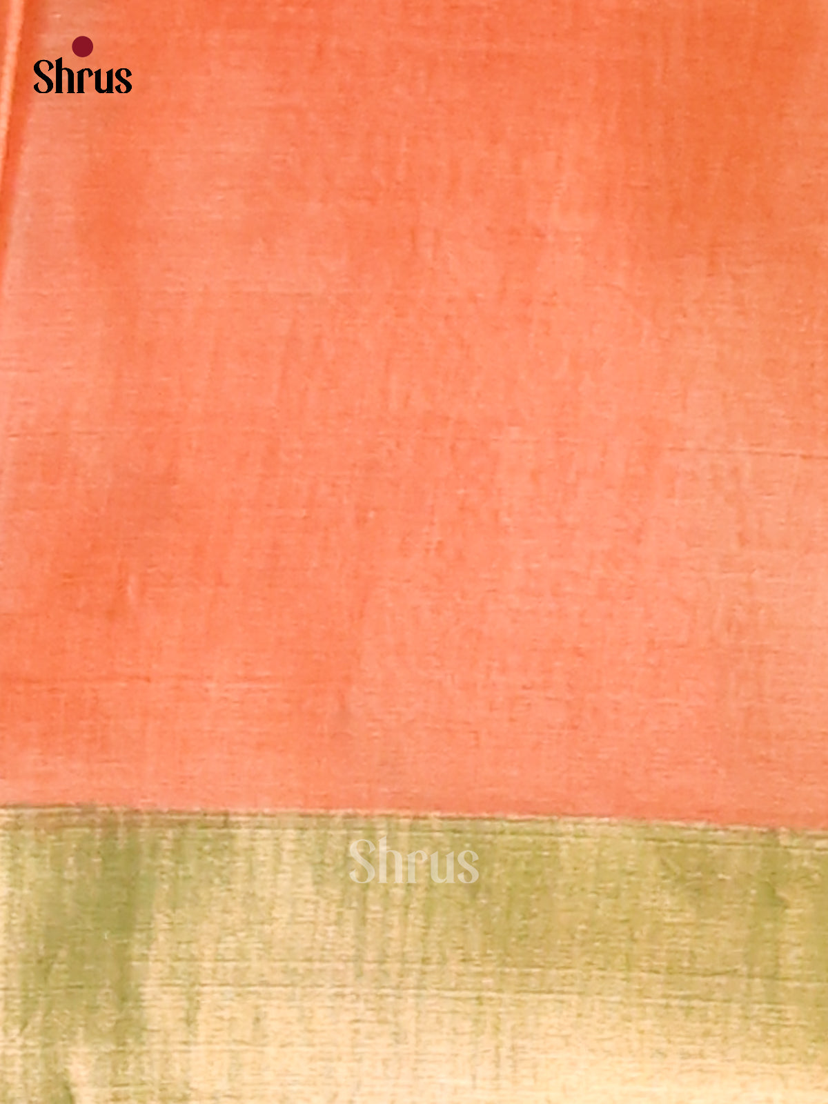 Cream & Orange- Tussar Saree - Shop on Shrus.com