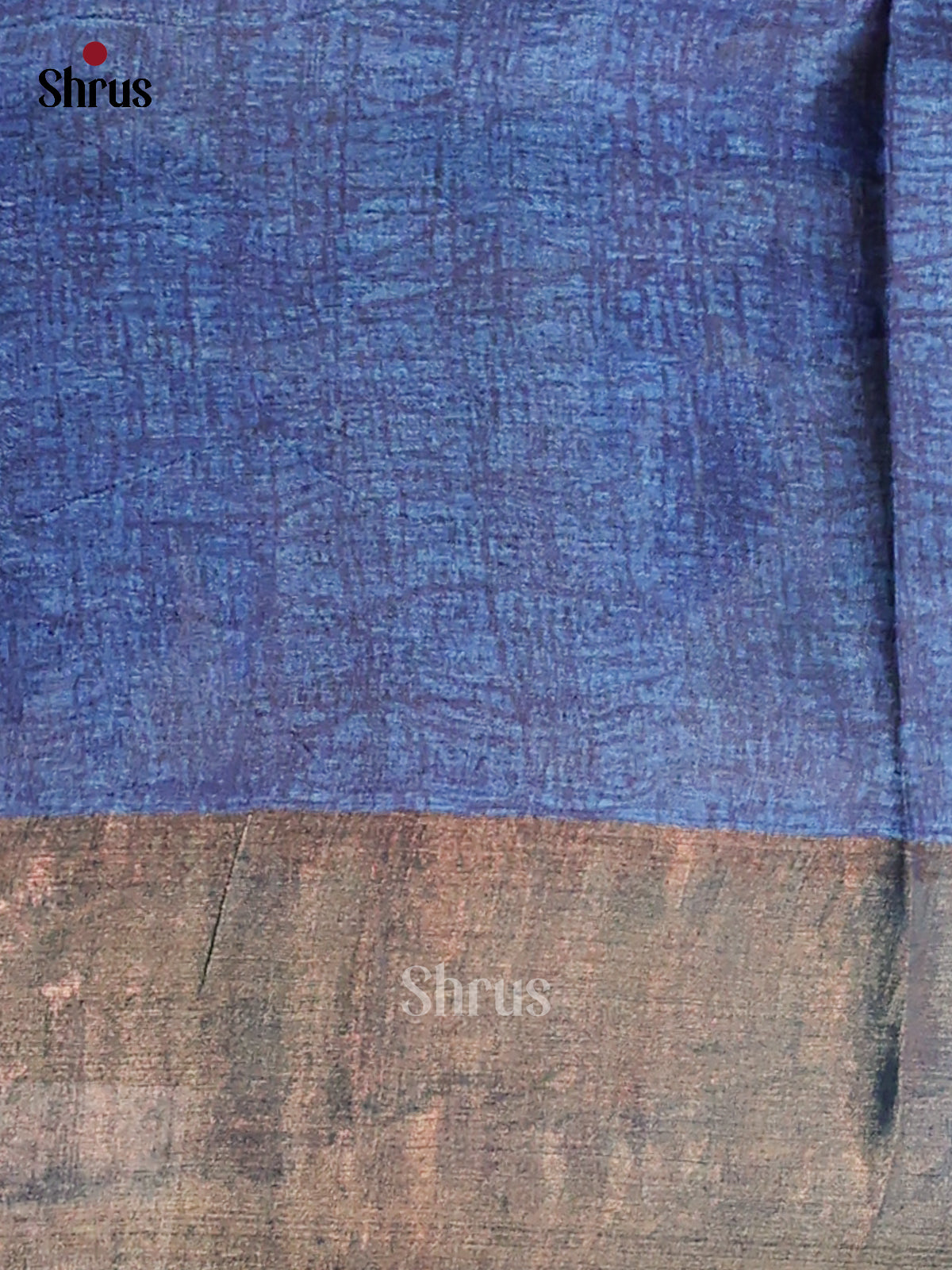 Cream & Blue - Tussar Saree - Shop on Shrus.com