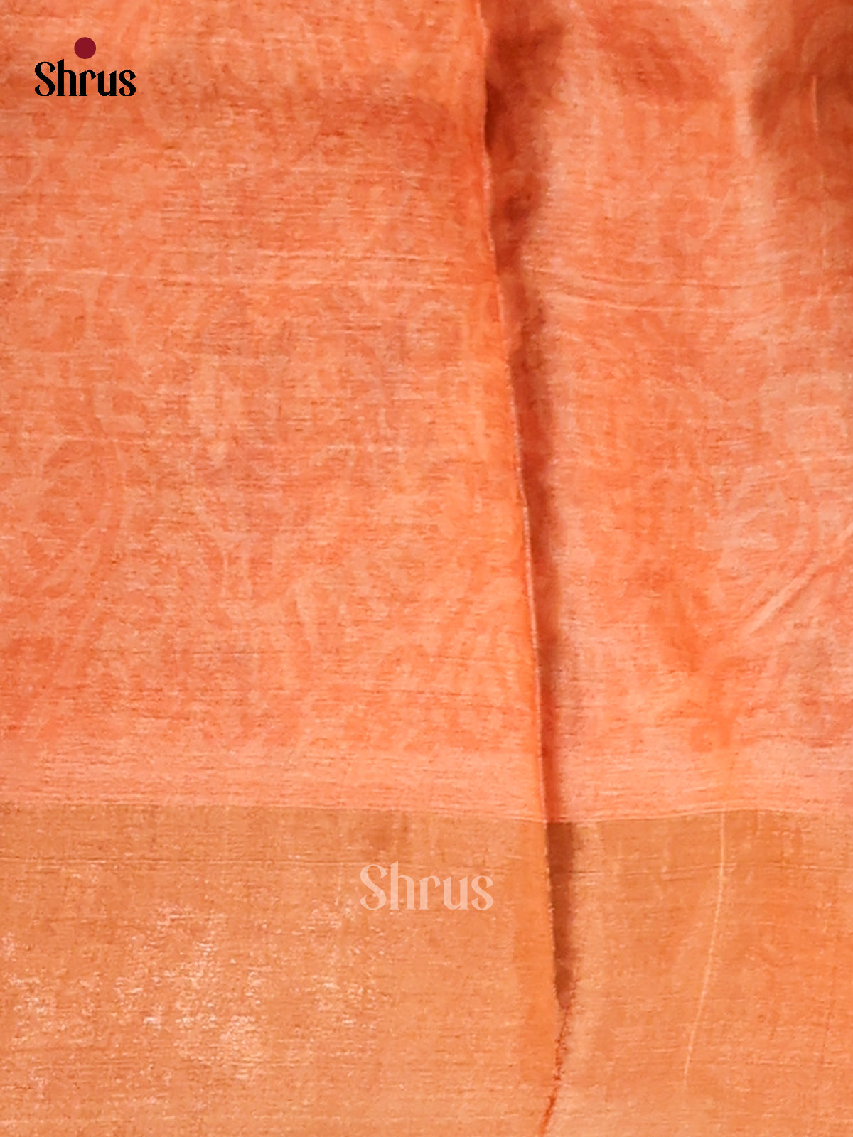 Blue & Peach- Tussar Saree - Shop on Shrus.com