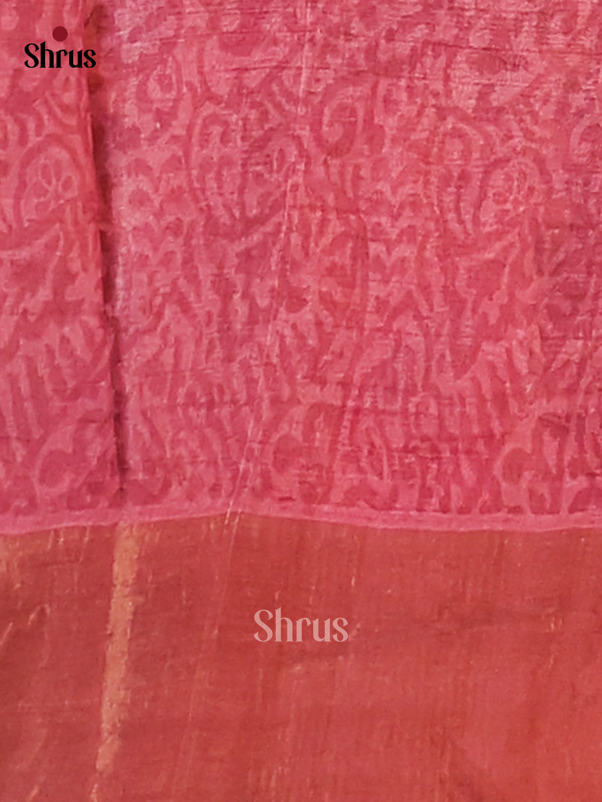 Cream & Pink - Tussar Saree - Shop on Shrus.com