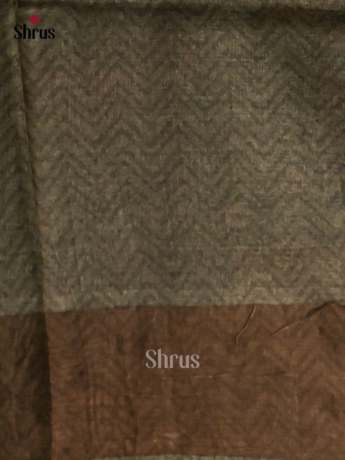 Brown & Grey Green - Tussar Saree - Shop on Shrus.com