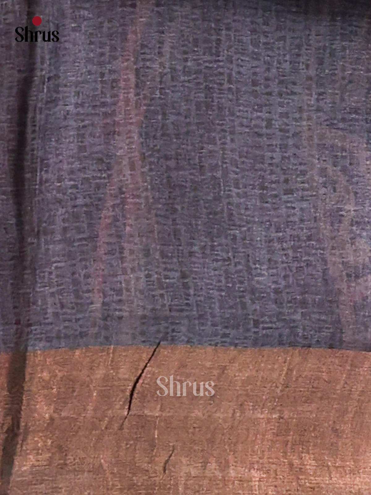 Elephant Grey & Black - Tussar Saree-1