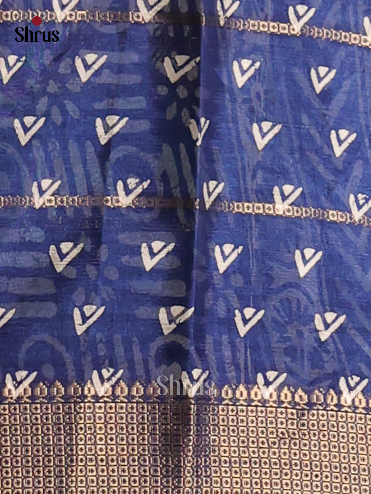 Blue- Semi Crepe Saree - Shop on Shrus.com