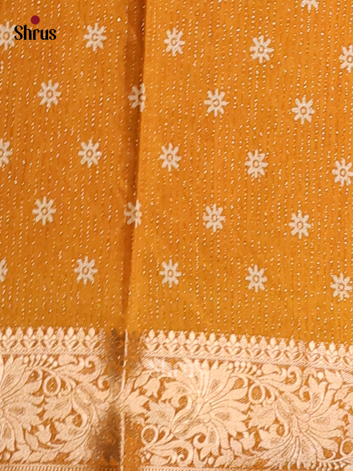 Mustard - Semi Crepe Saree - Shop on Shrus.com