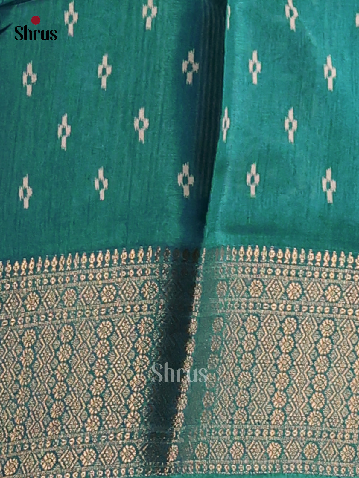 Green - Semi Crepe Saree - Shop on Shrus.com