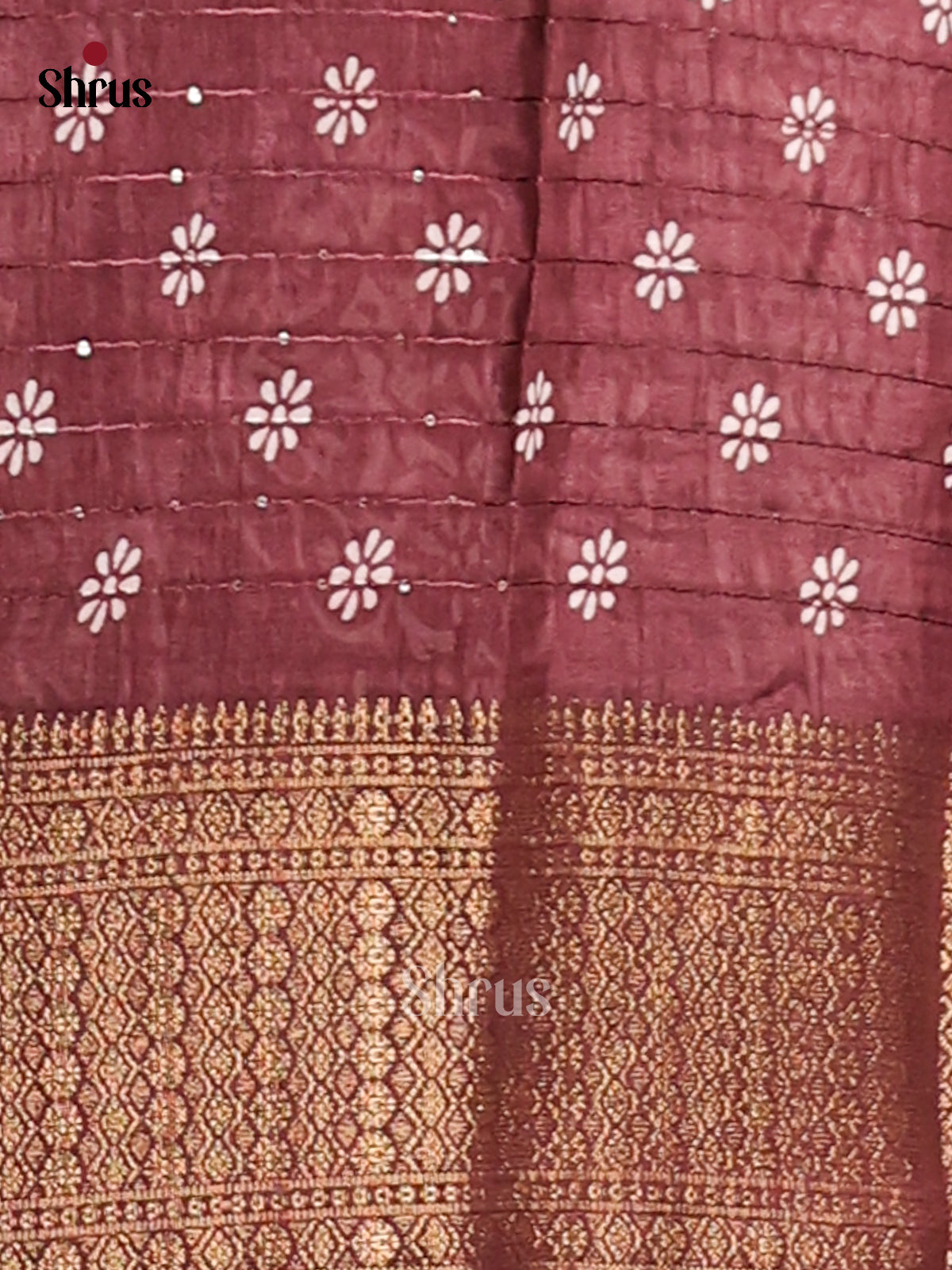 Brown- Semi Crepe Saree - Shop on Shrus.com