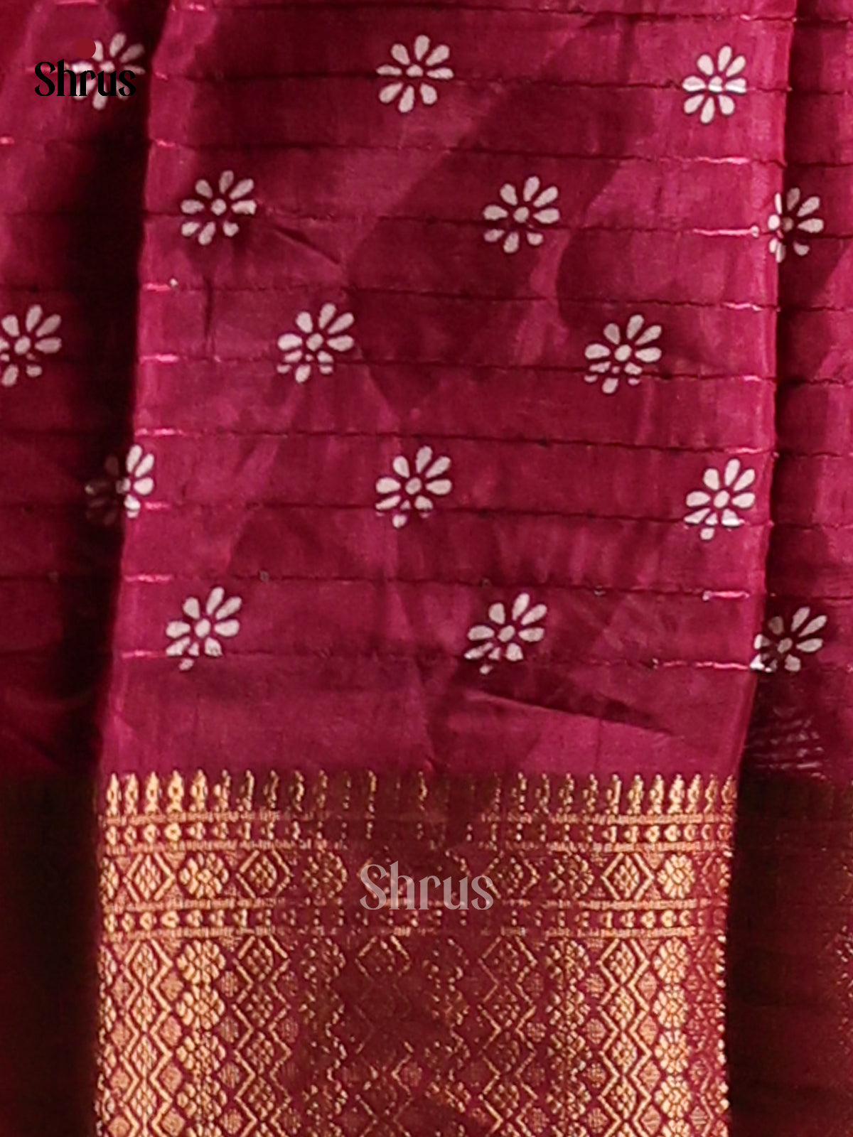 Maroon - Semi Crepe Saree - Shop on Shrus.com