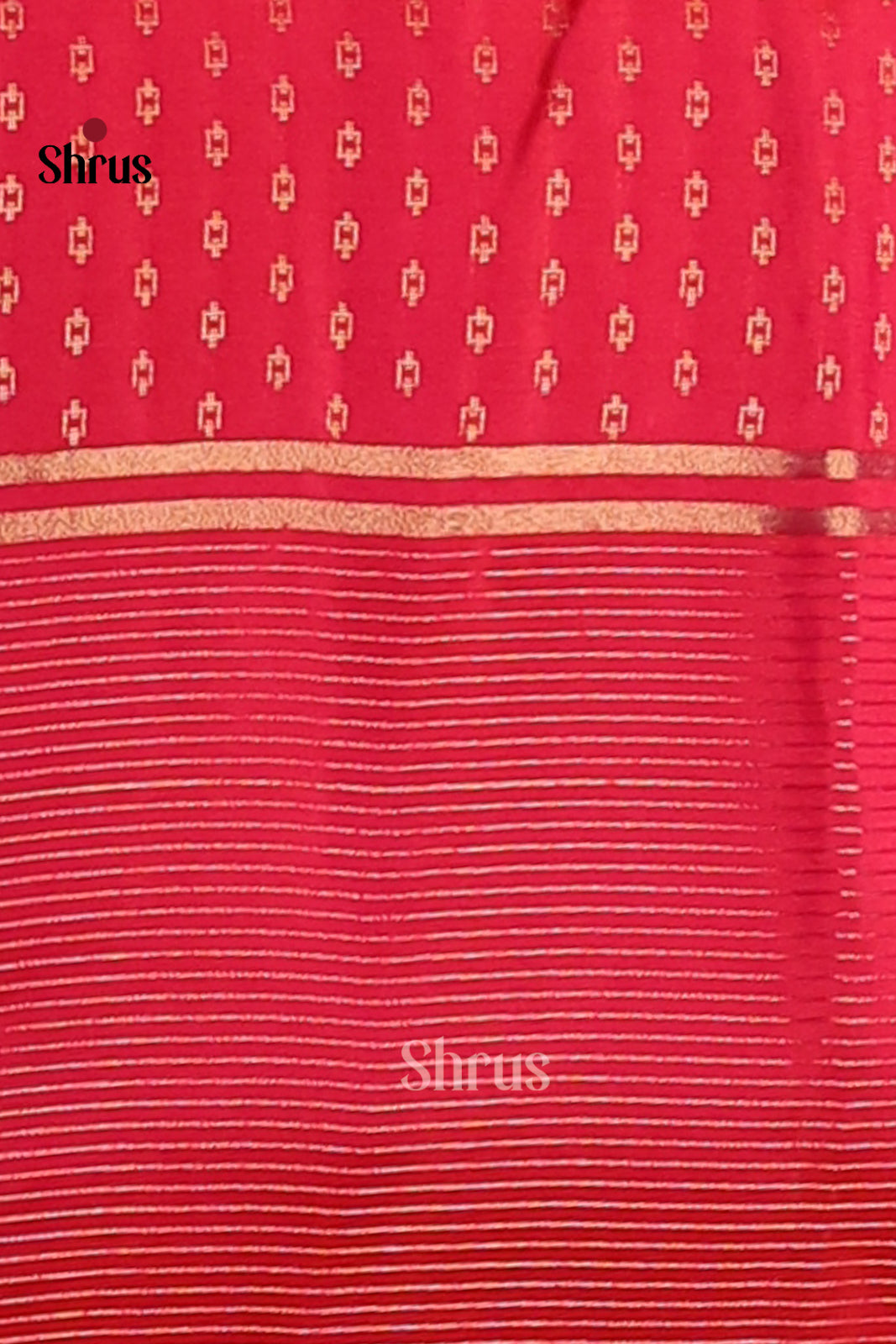 Beautiful Green Soft Silk Saree with gold zari dotted buttas , contrast maroon pallu - Shop on Shrus.com