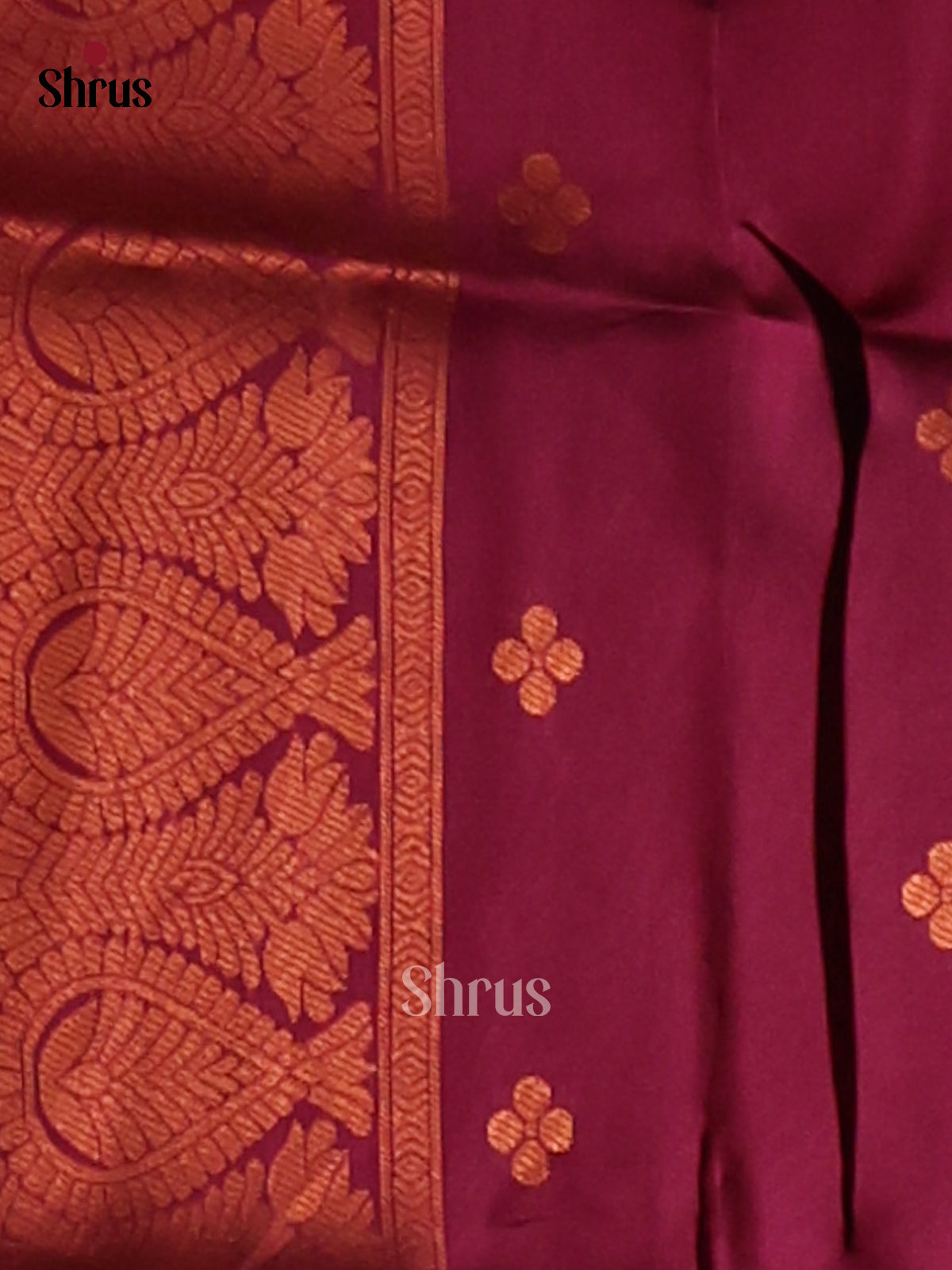 Mustardy Green & Maroon - Semi Softsilk Saree - Shop on Shrus.com