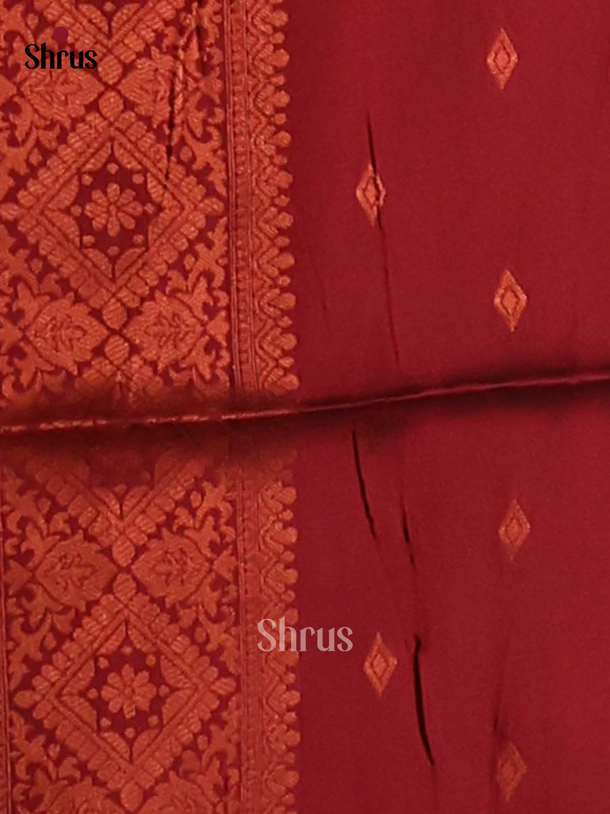 Mustardy Green & Maroon- Semi Softsilk Saree - Shop on Shrus.com