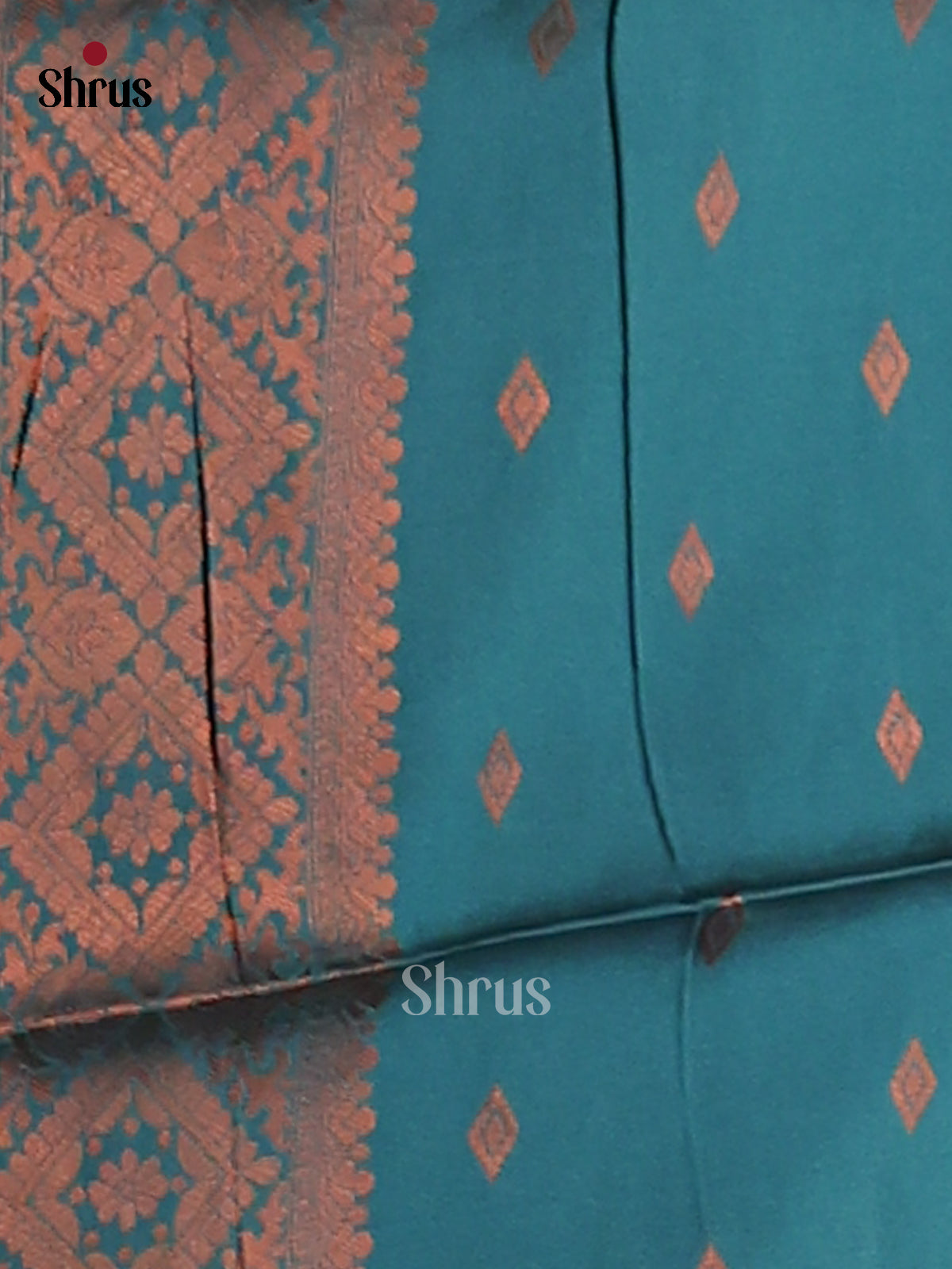 Mustardy Green & Blue - Semi Softsilk Saree - Shop on Shrus.com