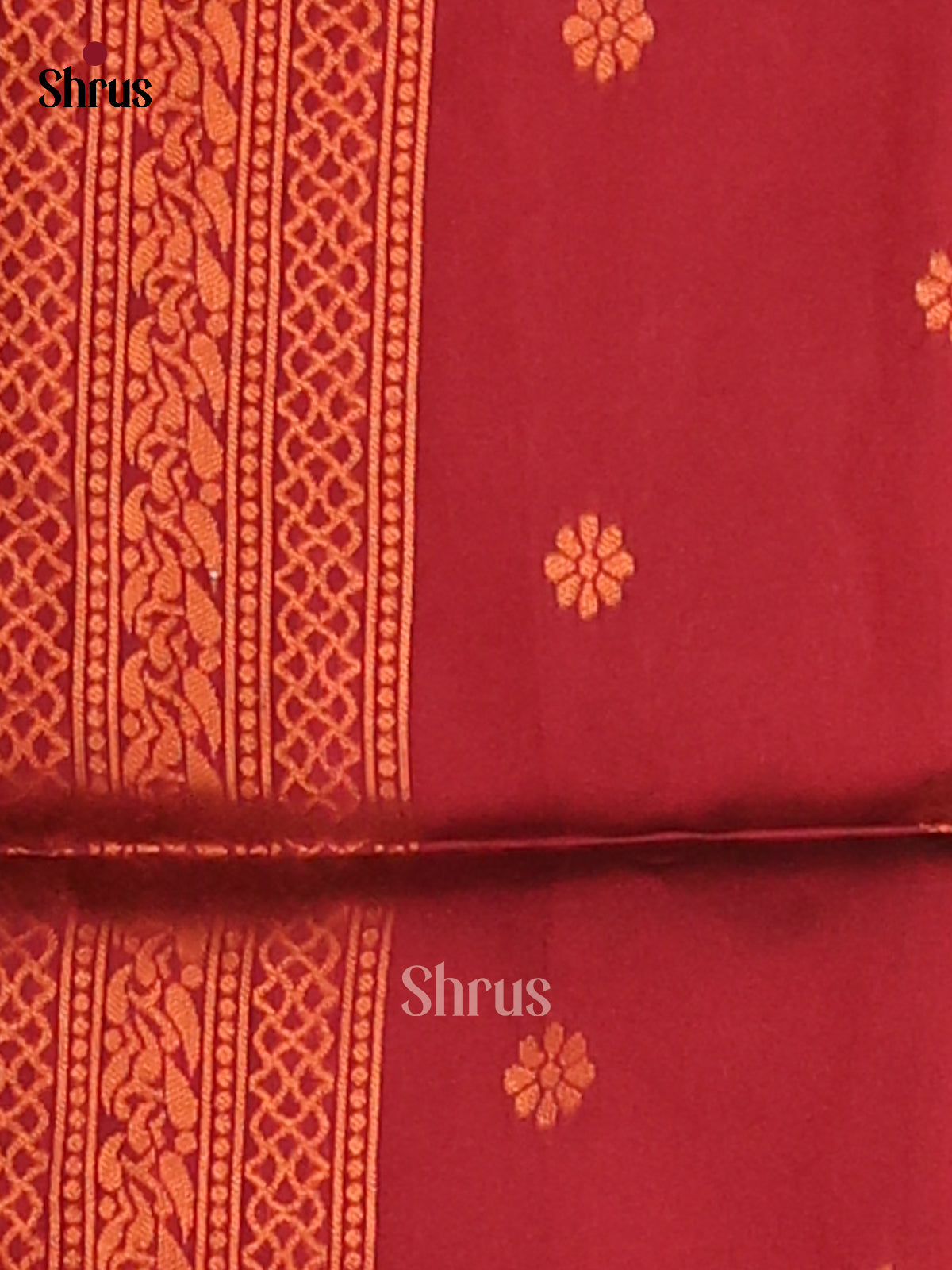 Gold & Maroon - Semi Softsilk Saree - Shop on Shrus.com