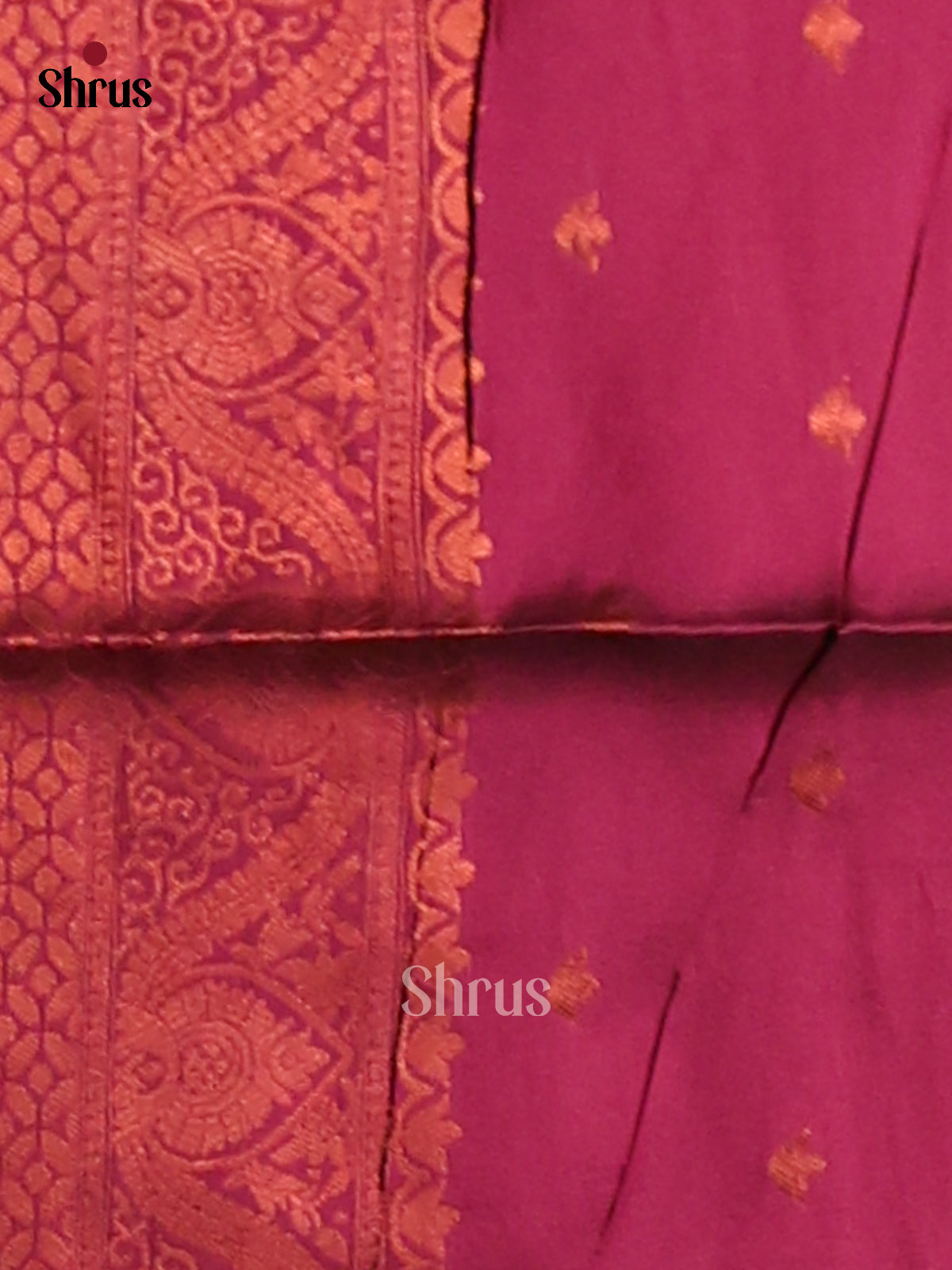 Mustardy Green & Maroon - Semi Softsilk Saree - Shop on Shrus.com