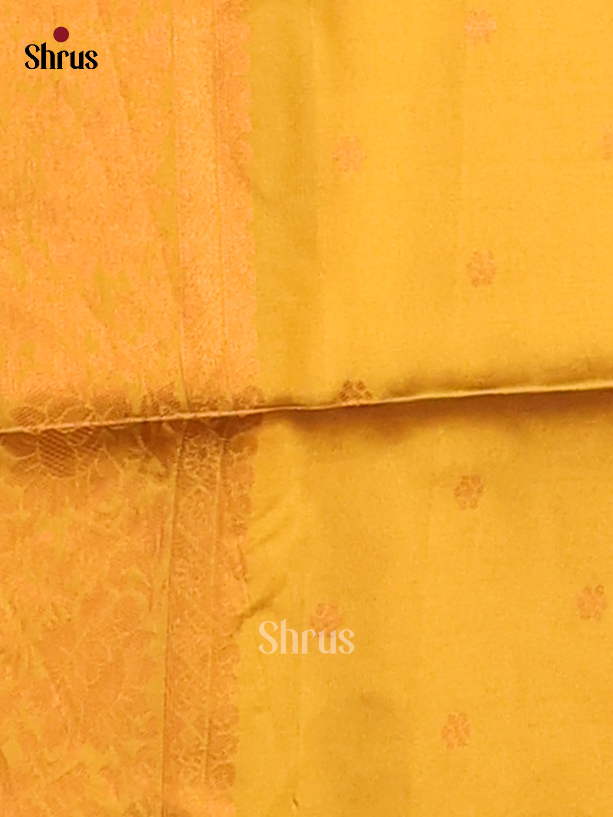 Green & Mustard- Semi Softsilk Saree - Shop on Shrus.com