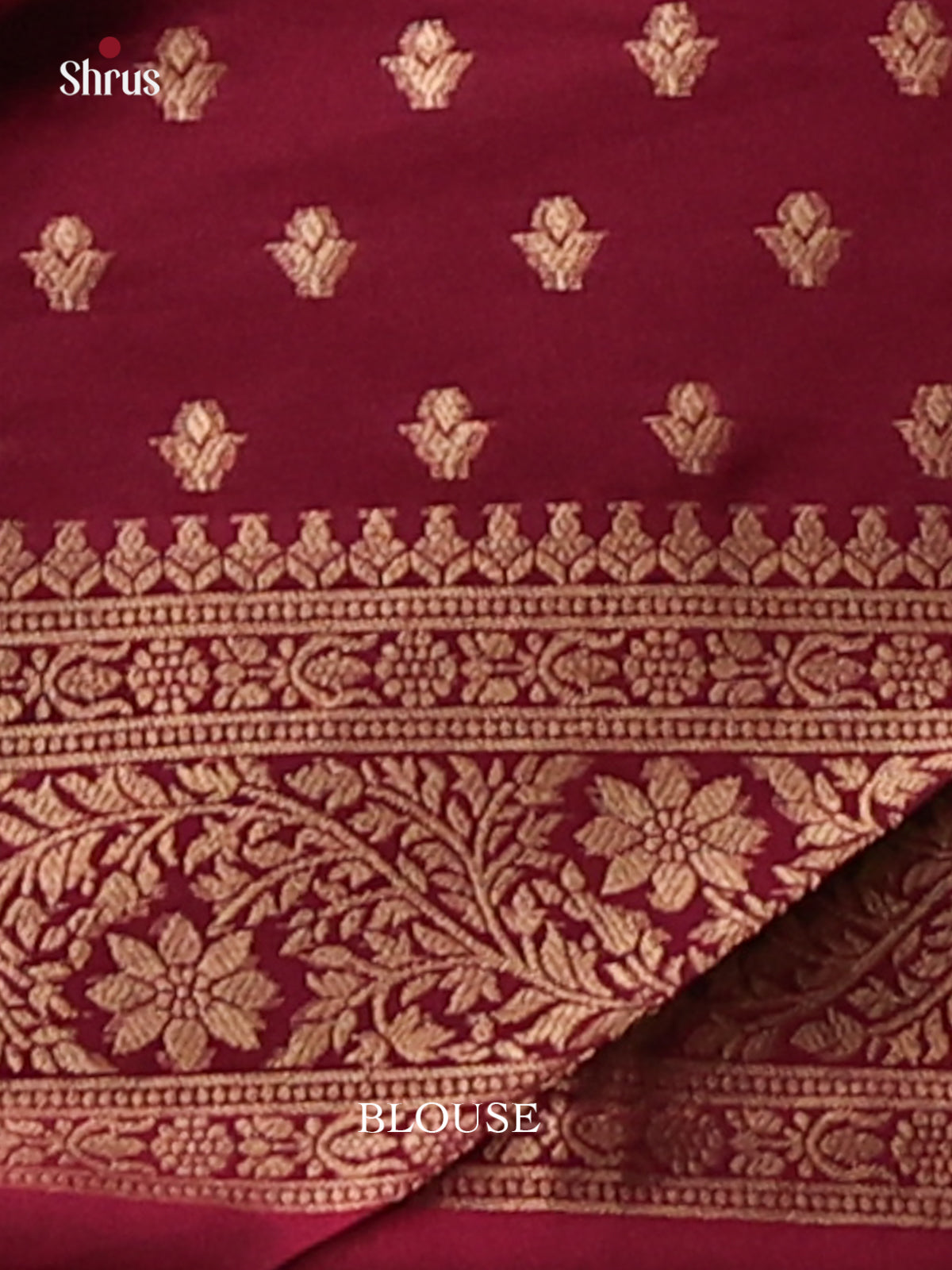 Maroon - Semi Softsilk Saree - Shop on Shrus.com