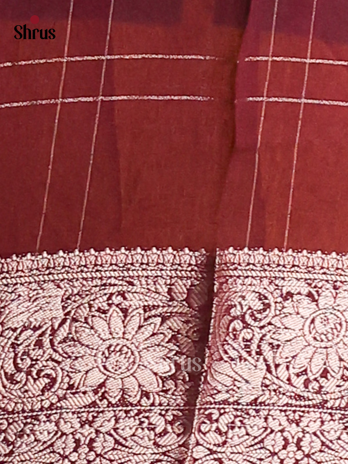 Green & Maroon- Semi Mysore silk saree - Shop on Shrus.com