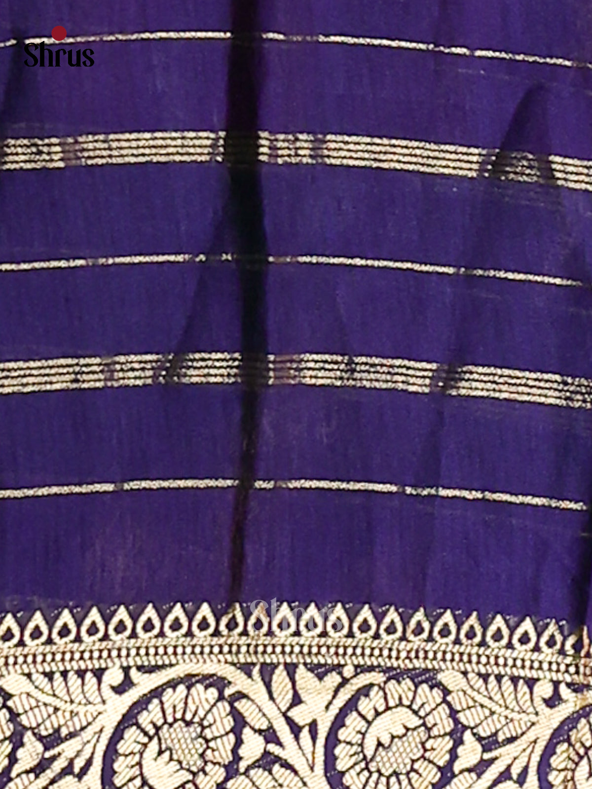 Purple & Blue - Semi Mysore silk saree - Shop on Shrus.com