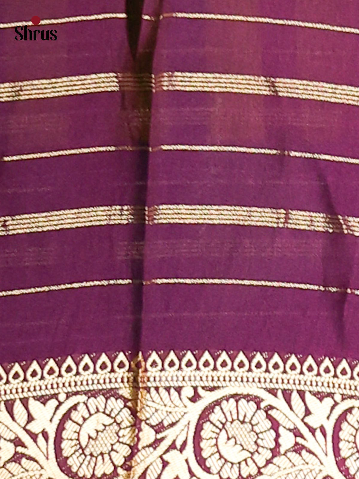 Mustardy Green & Purple - Semi Mysore silk saree - Shop on Shrus.com