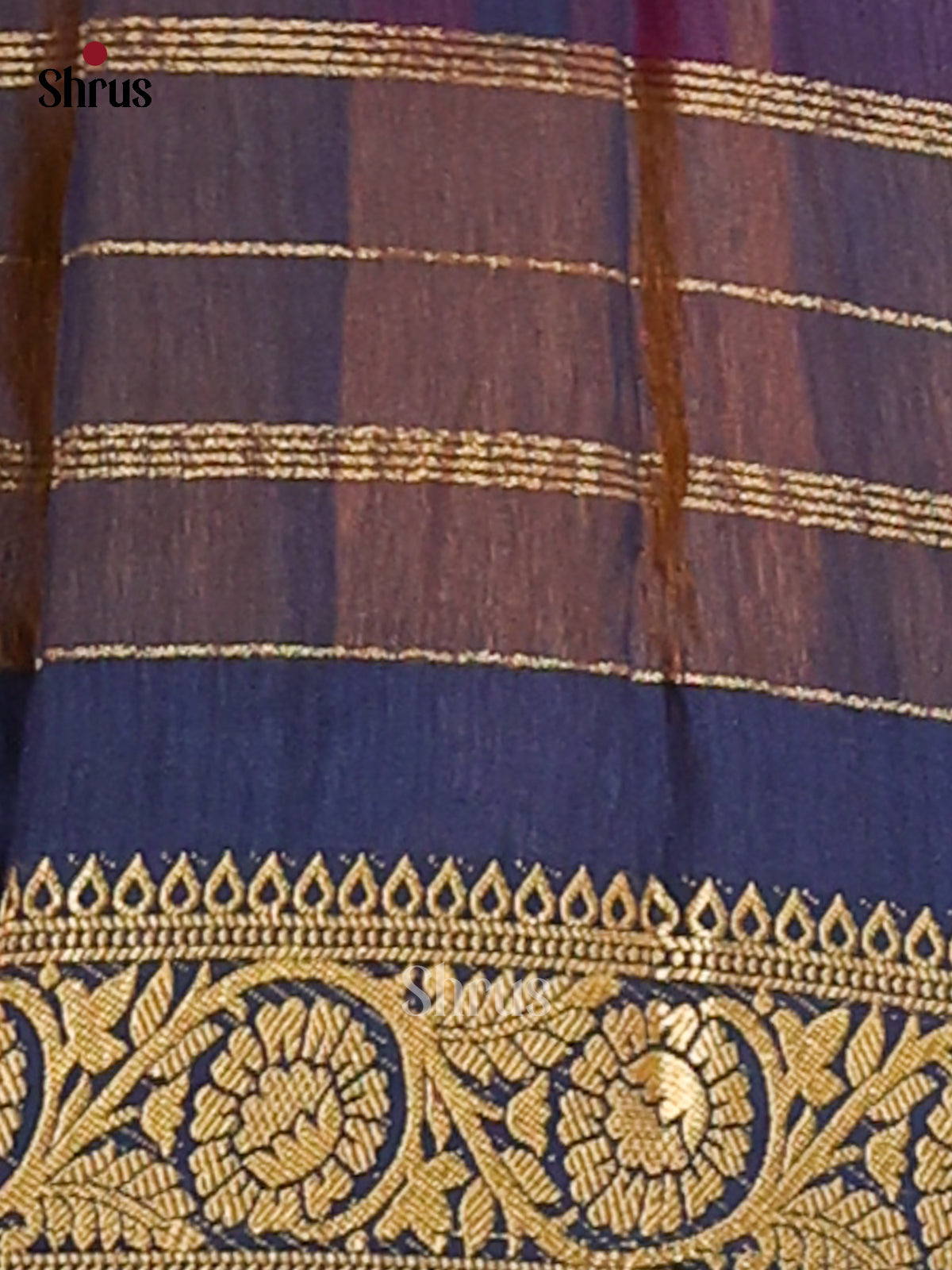 Pink & Blue - Semi Mysore silk saree - Shop on Shrus.com
