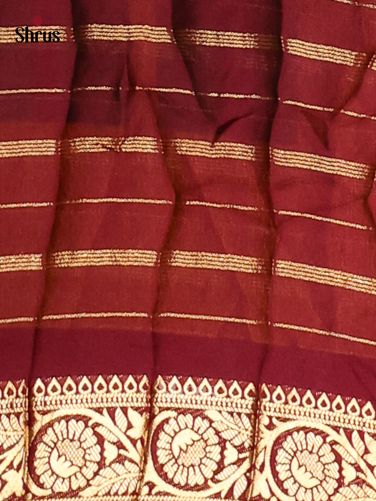 Green & Maroon- Semi Mysore silk saree - Shop on Shrus.com