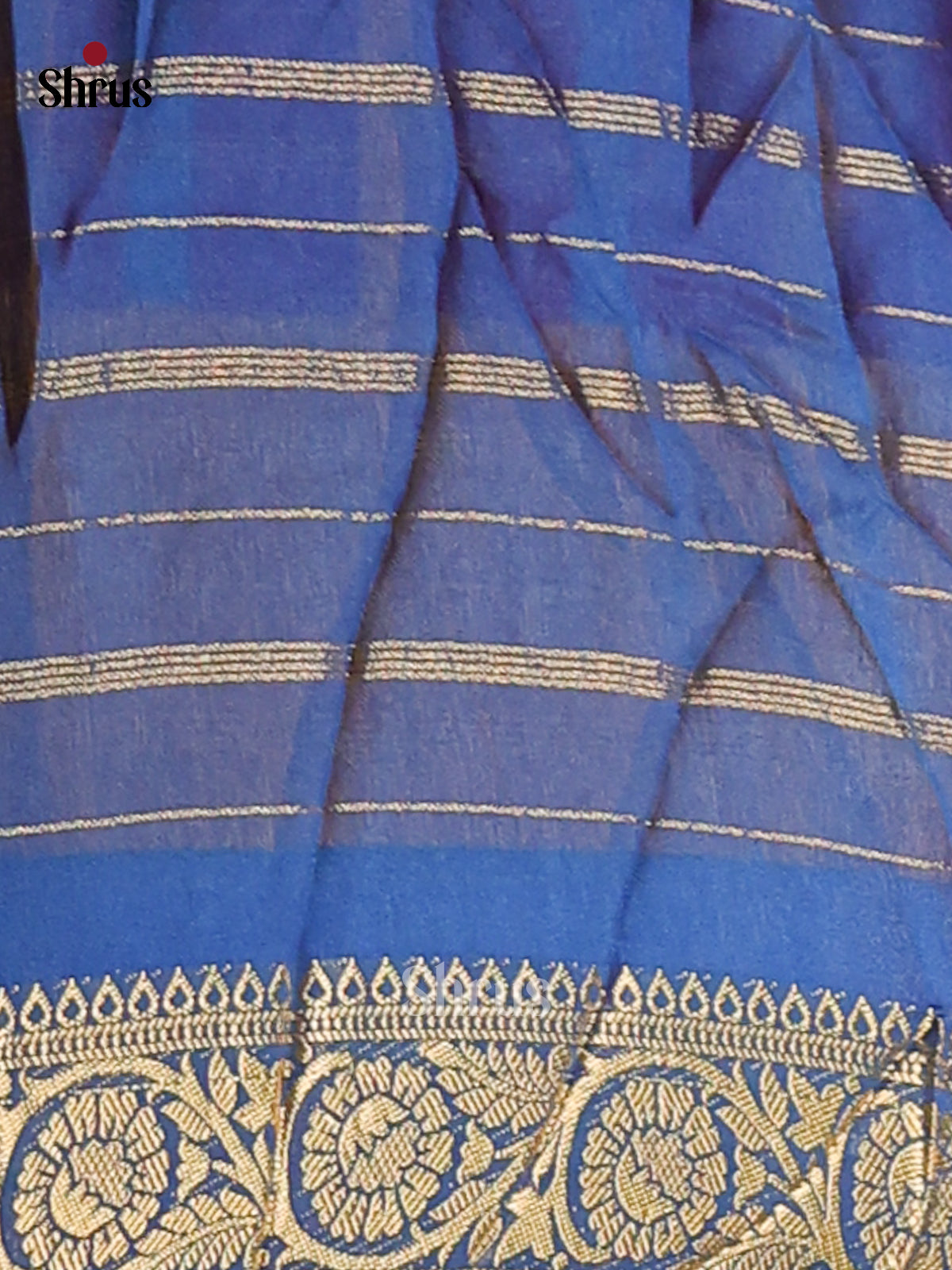 Purple & Blue - Semi Mysore silk saree - Shop on Shrus.com