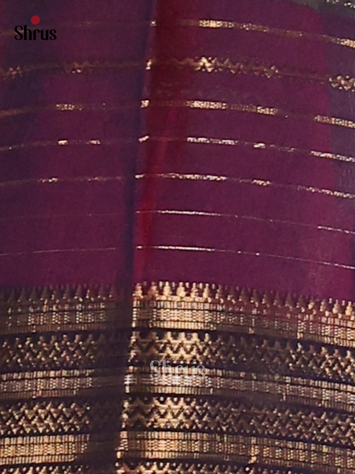 Green & Purple - Semi Mysore silk saree - Shop on Shrus.com