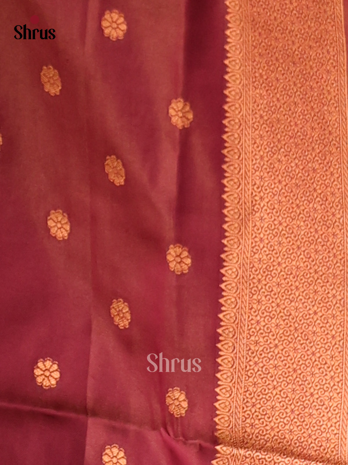 Orange & maroon- Semi Softsilk Saree - Shop on Shrus.com
