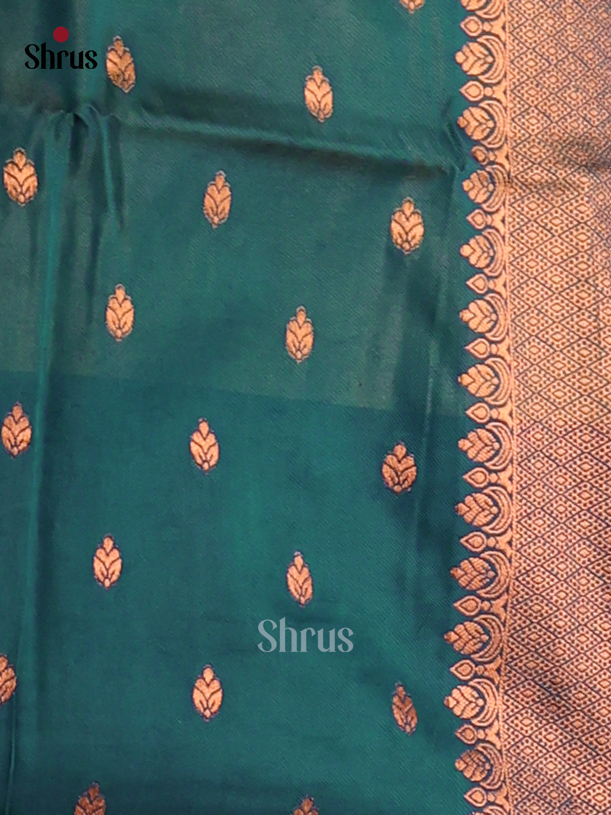 Double Shaded Green & Blue - Semi Softsilk Saree - Shop on Shrus.com
