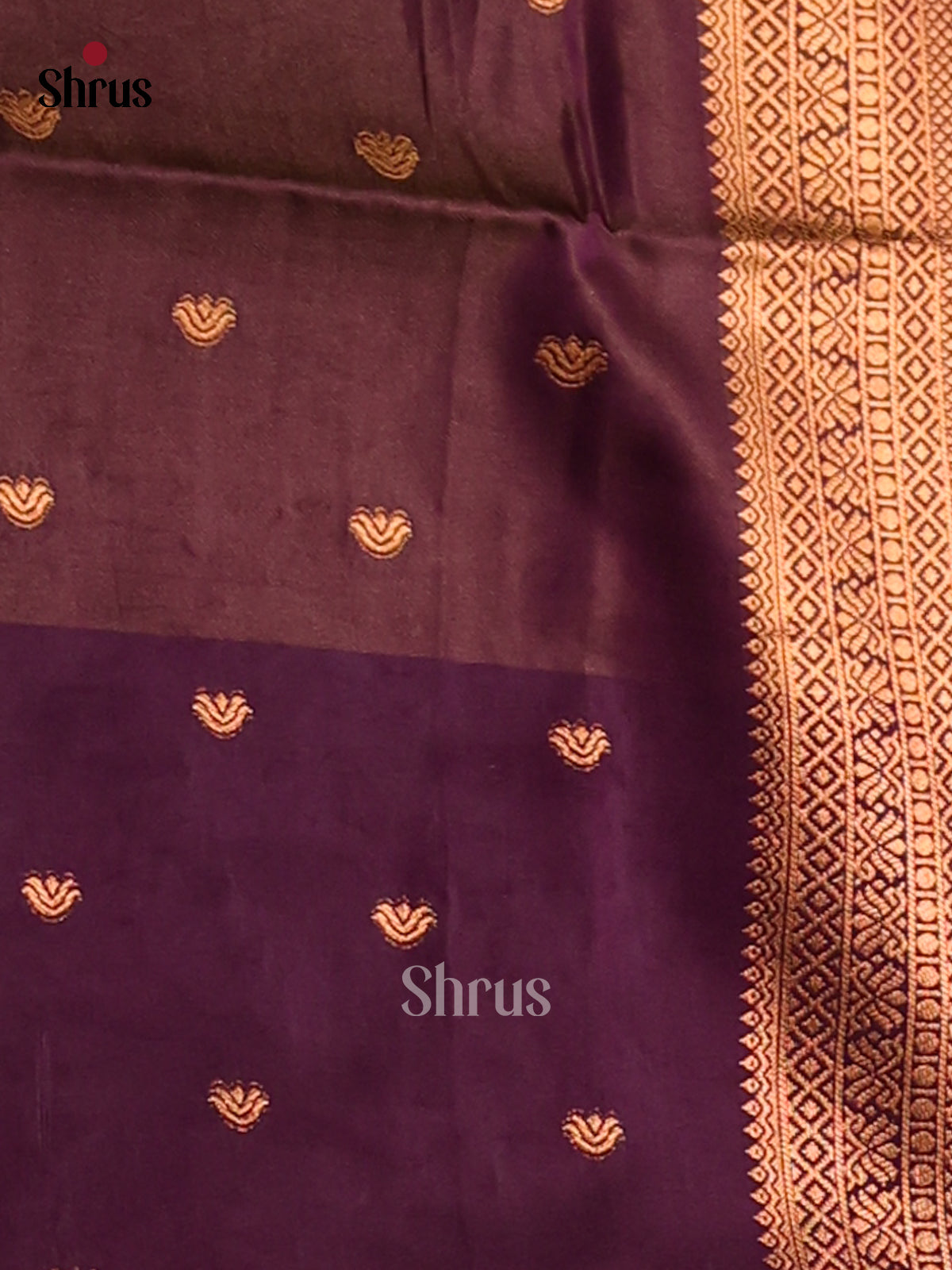 Double Shaded Orange & Purple  - Semi Softsilk Saree - Shop on Shrus.com