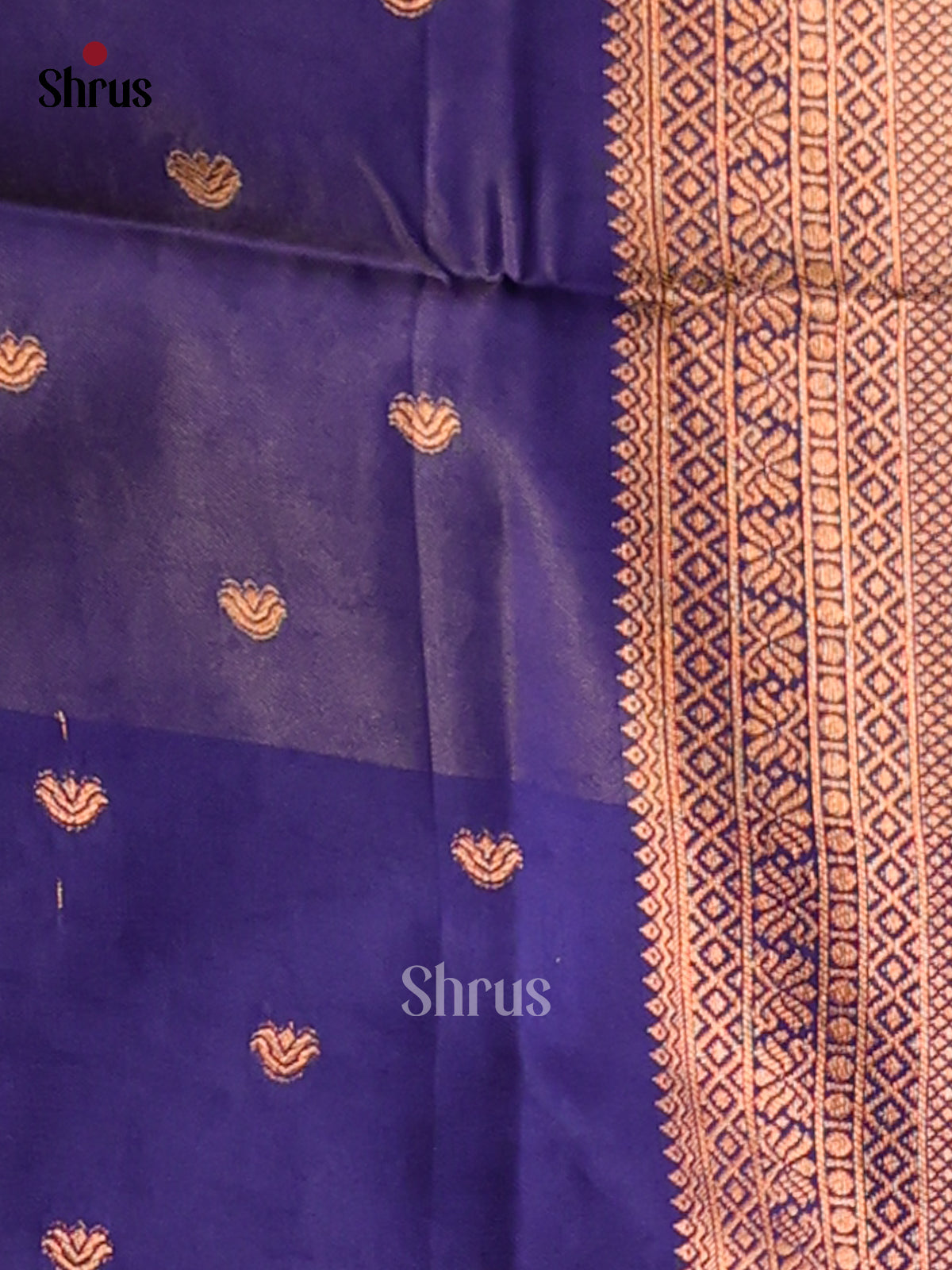 Dark Lavender & Blue- Semi Softsilk Saree - Shop on Shrus.com