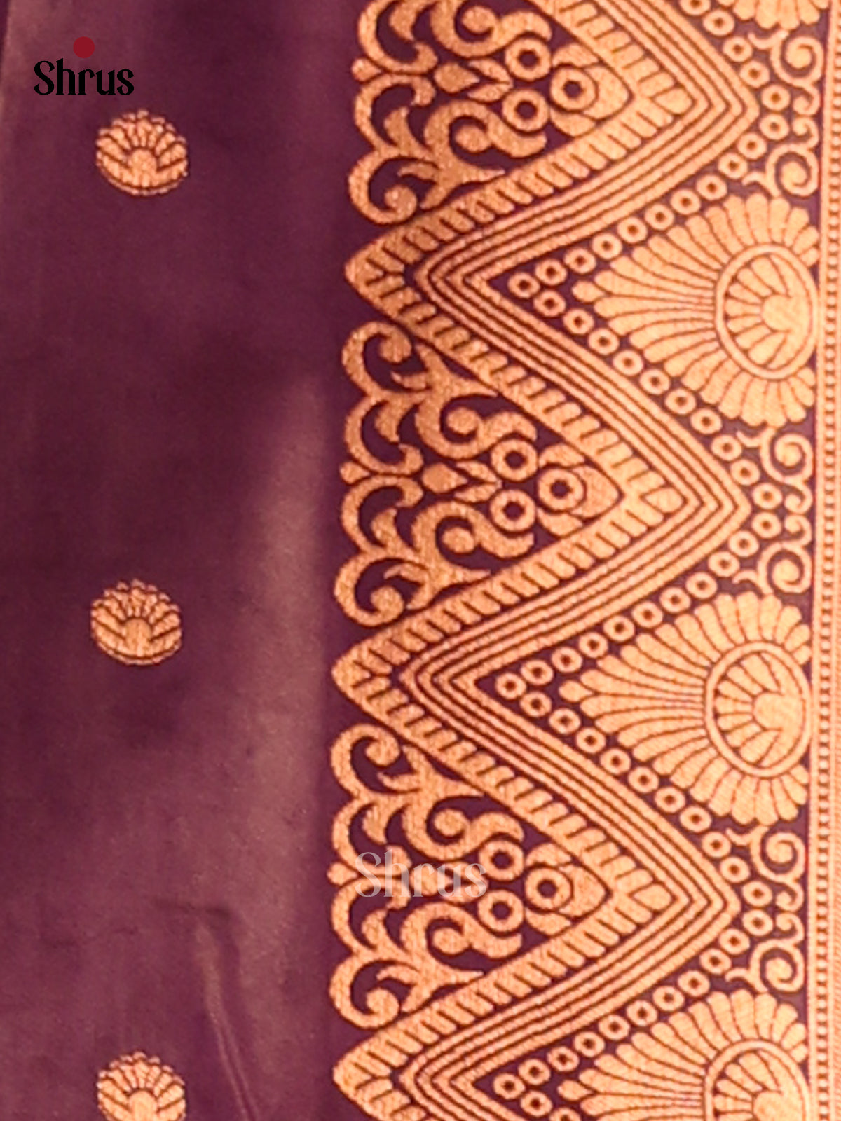 Double Shaded Mustard  & Purple - Semi Softsilk Saree - Shop on Shrus.com