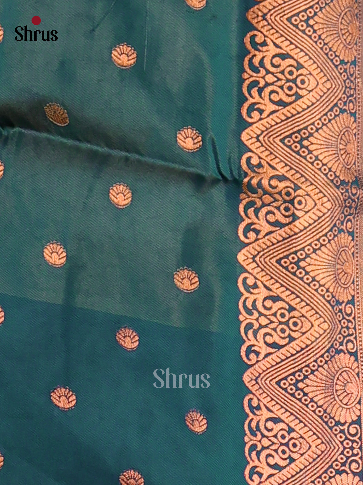 Green & Dark Green - Semi Softsilk Saree - Shop on Shrus.com