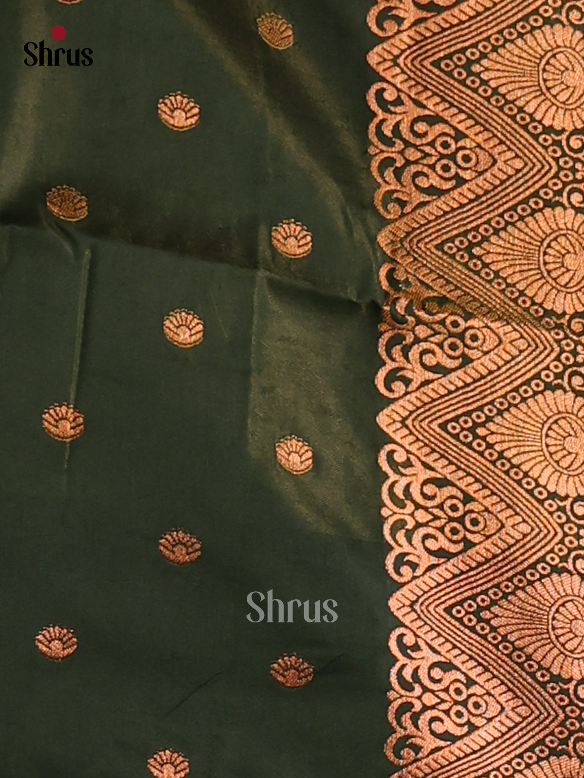 Lite Green & Green - Semi Softsilk Saree - Shop on Shrus.com