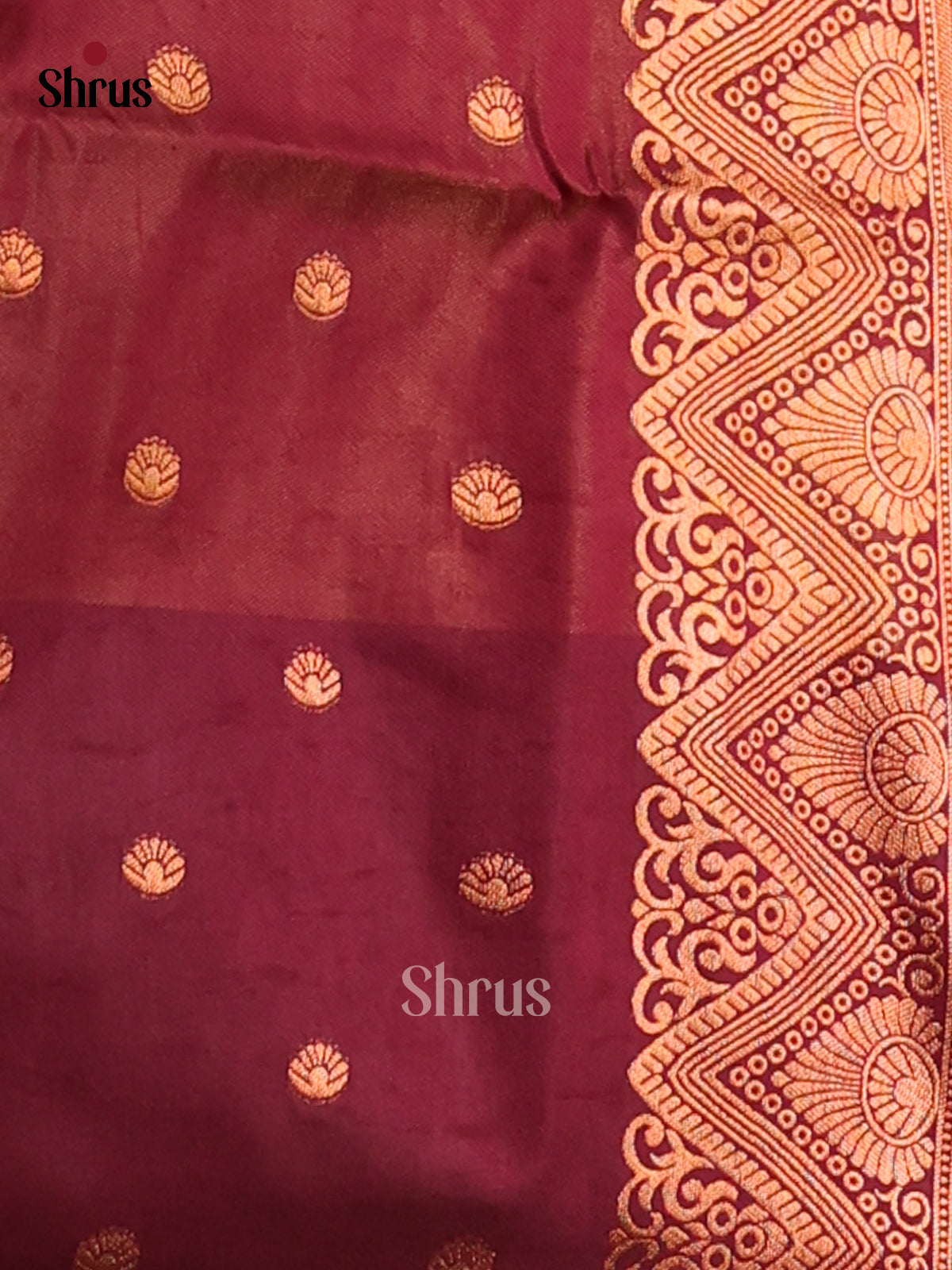 Orange & Maroon - Semi Softsilk Saree - Shop on Shrus.com