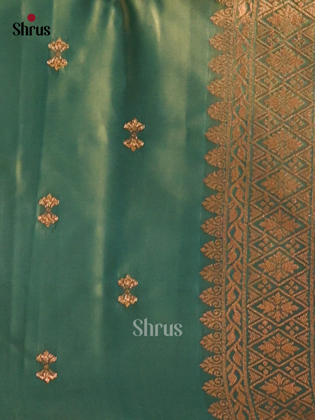 Orange & Green - Semi Softsilk Saree - Shop on Shrus.com