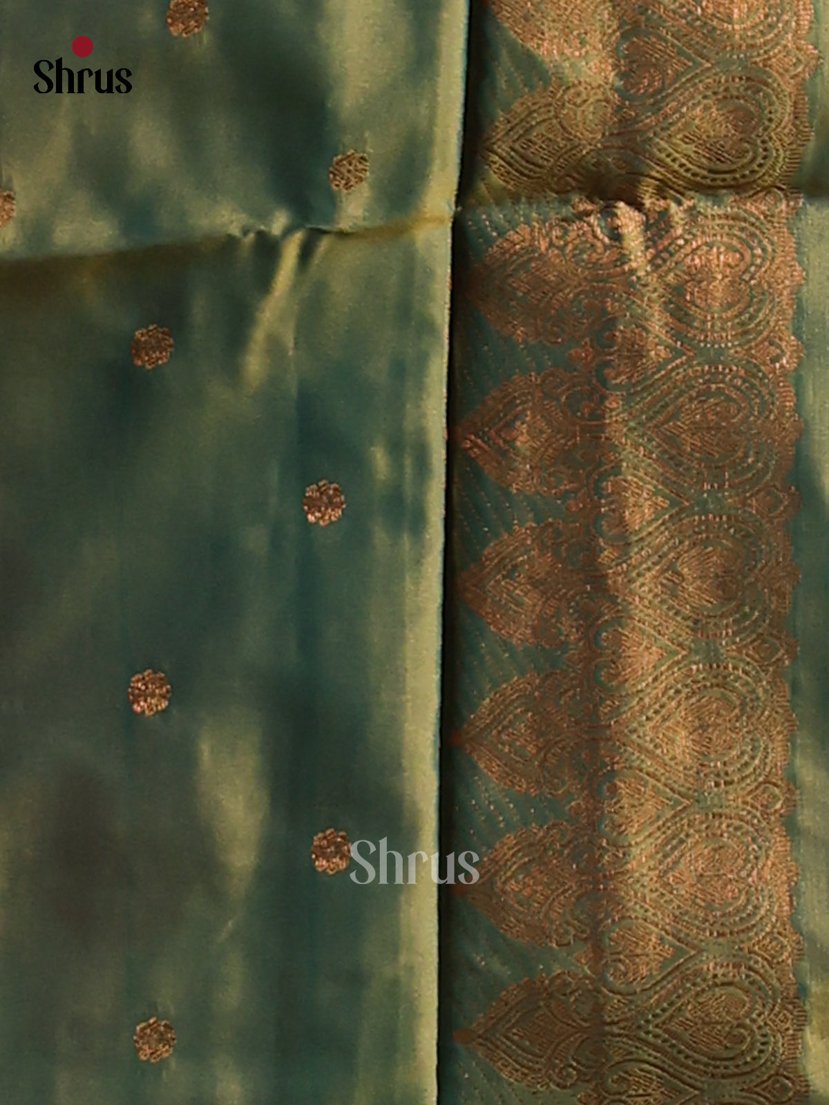 Orange & Green- Semi Softsilk Saree - Shop on Shrus.com
