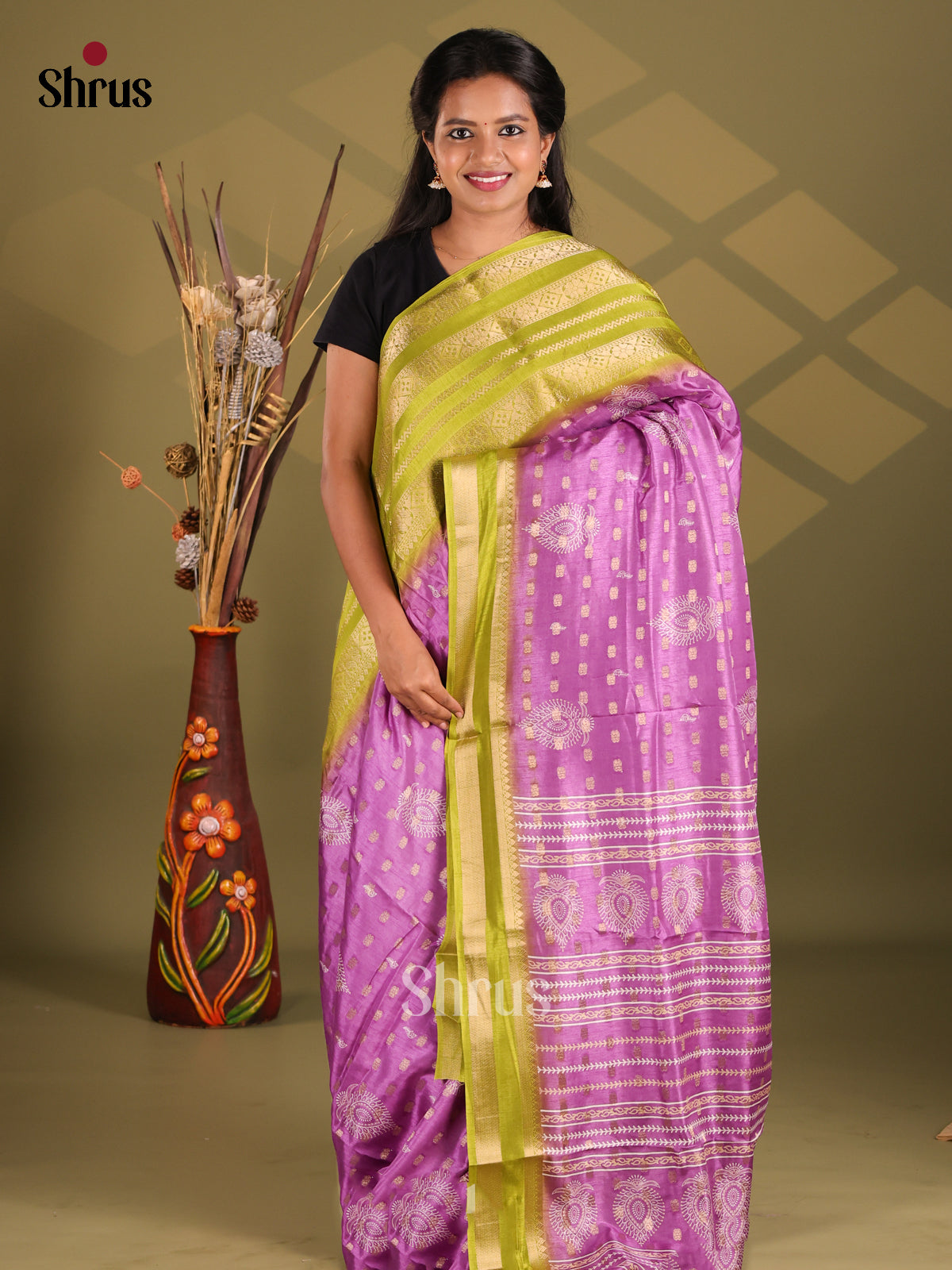 DFS02140 - Champa semitussar Saree - Shop on Shrus.com