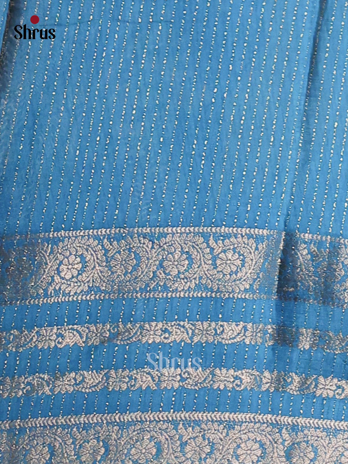 yellow & Blue - Semi Crepe Saree - Shop on Shrus.com