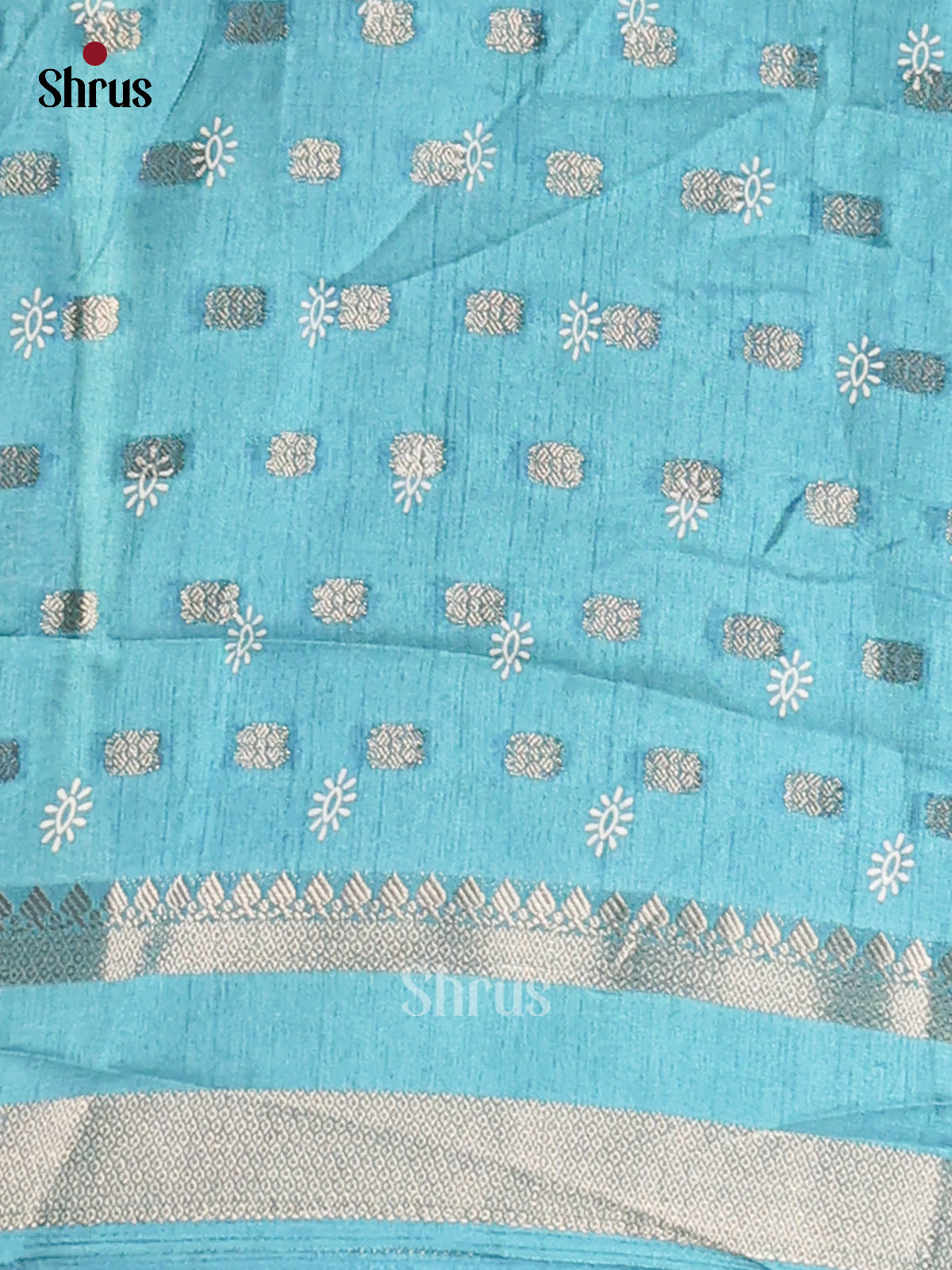 Pink & Blue - Semi Crepe Saree - Shop on Shrus.com