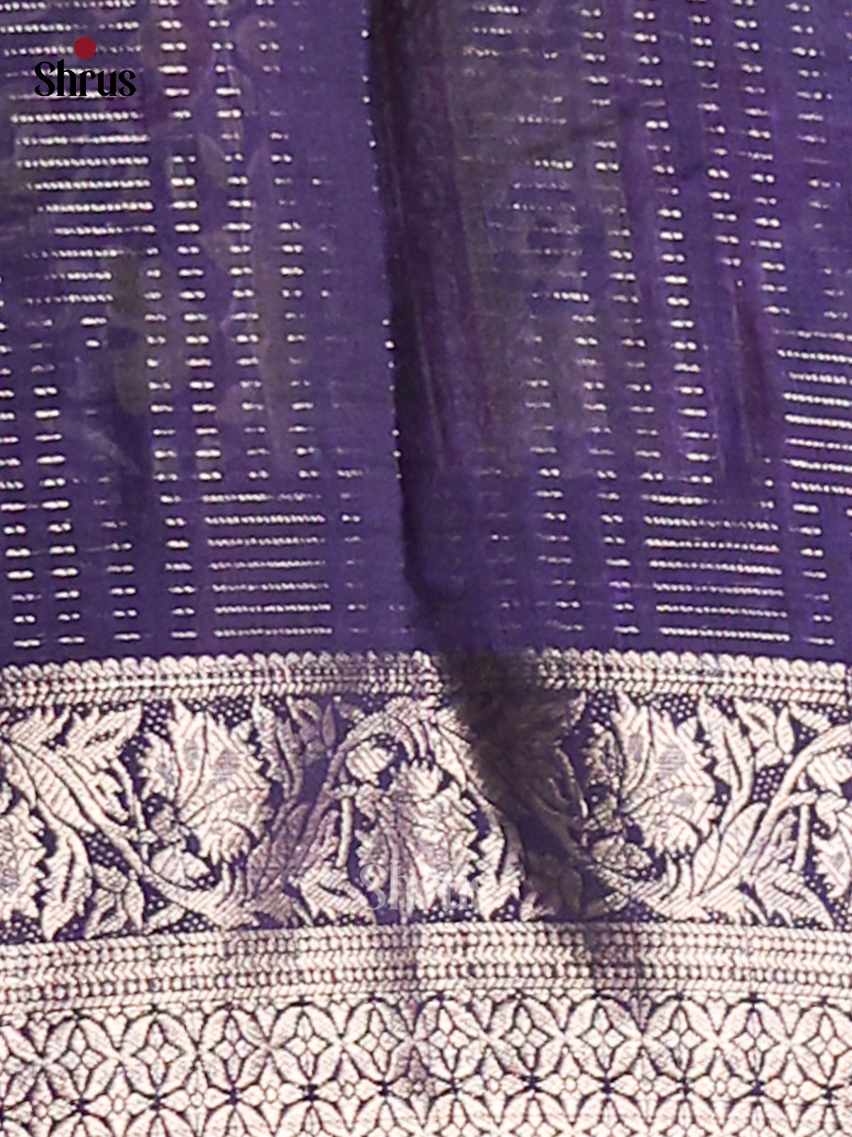 Blue & Violet - Semi Mysore silk saree - Shop on Shrus.com
