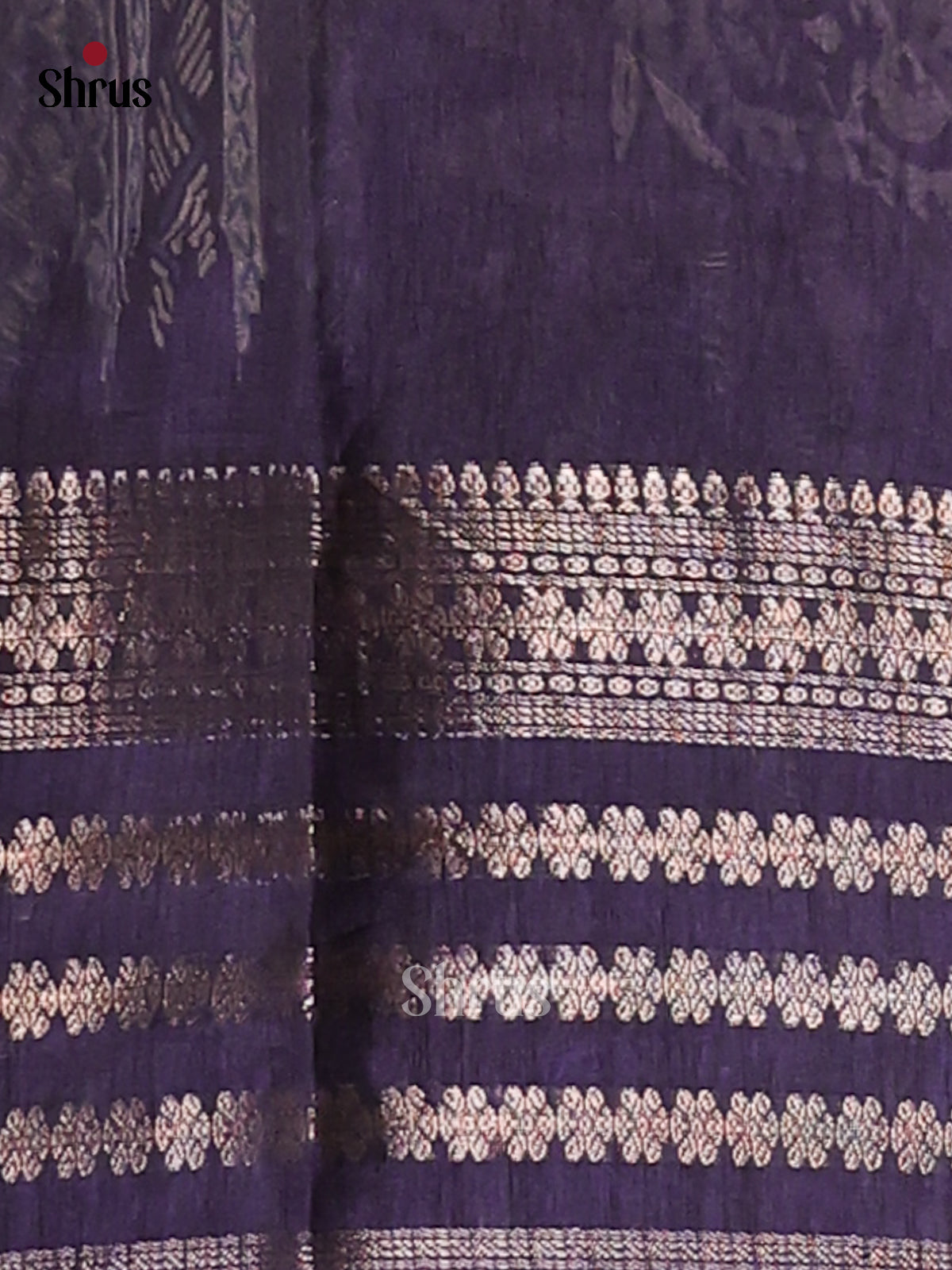 Purple & Blue - Semi Crepe Saree - Shop on Shrus.com