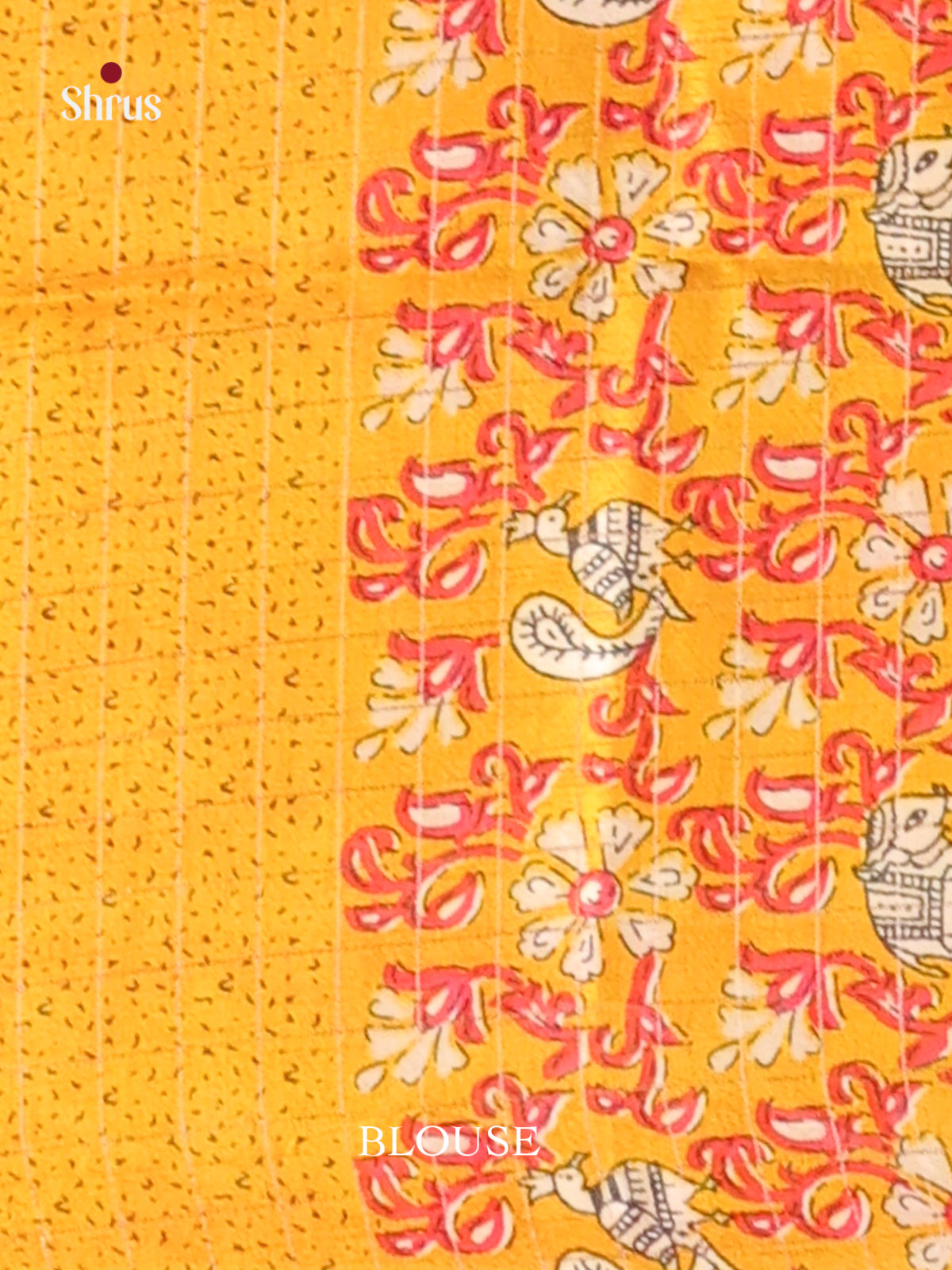 Cream & yellow - Semi Dola silk Saree - Shop on Shrus.com