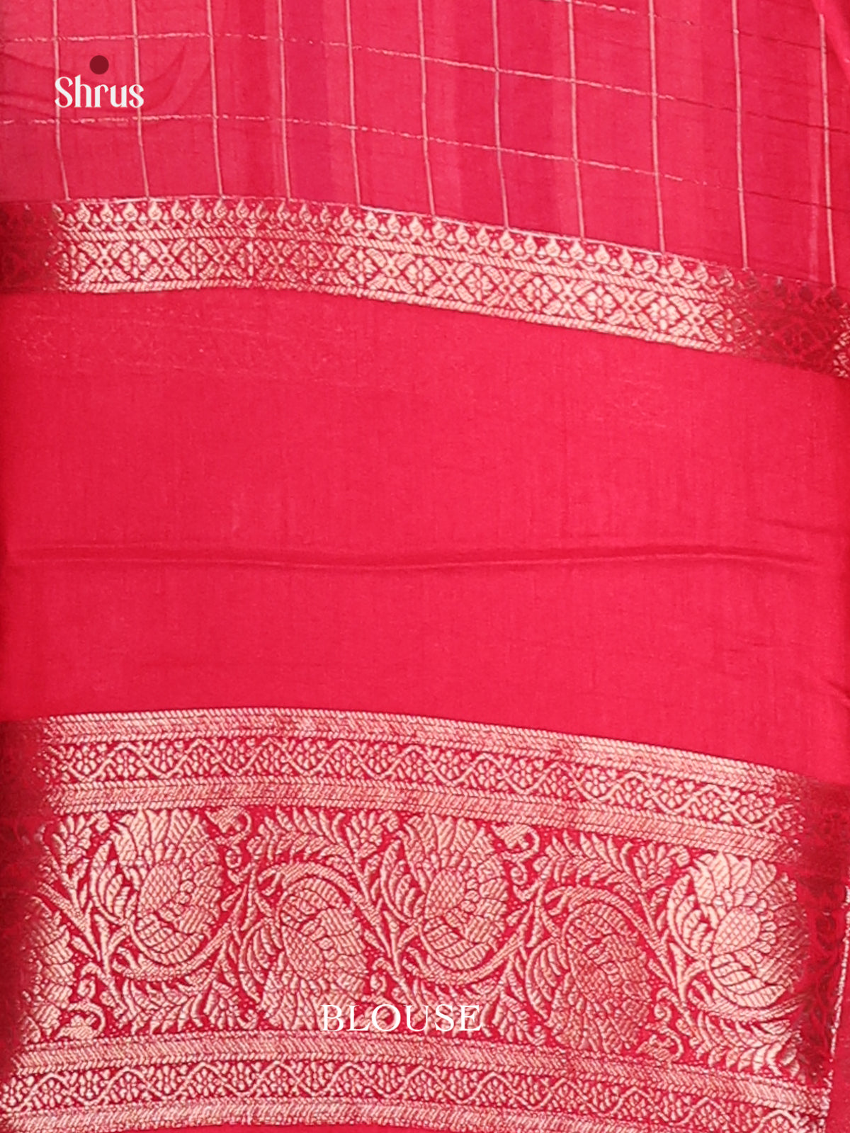 Blue & Red - Semi Dola silk Saree - Shop on Shrus.com