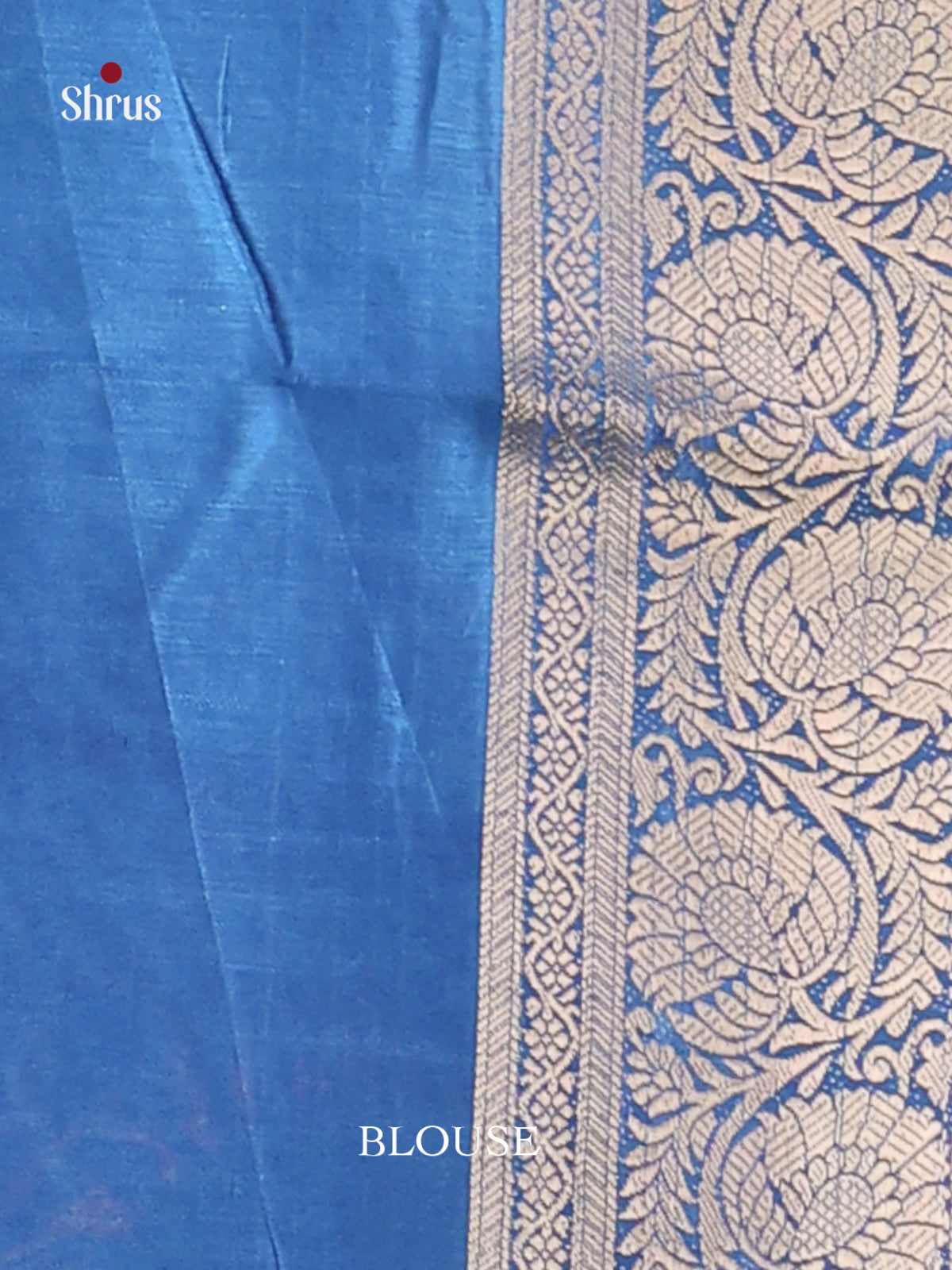 Yellow & Blue - Semi Dola silk Saree - Shop on Shrus.com