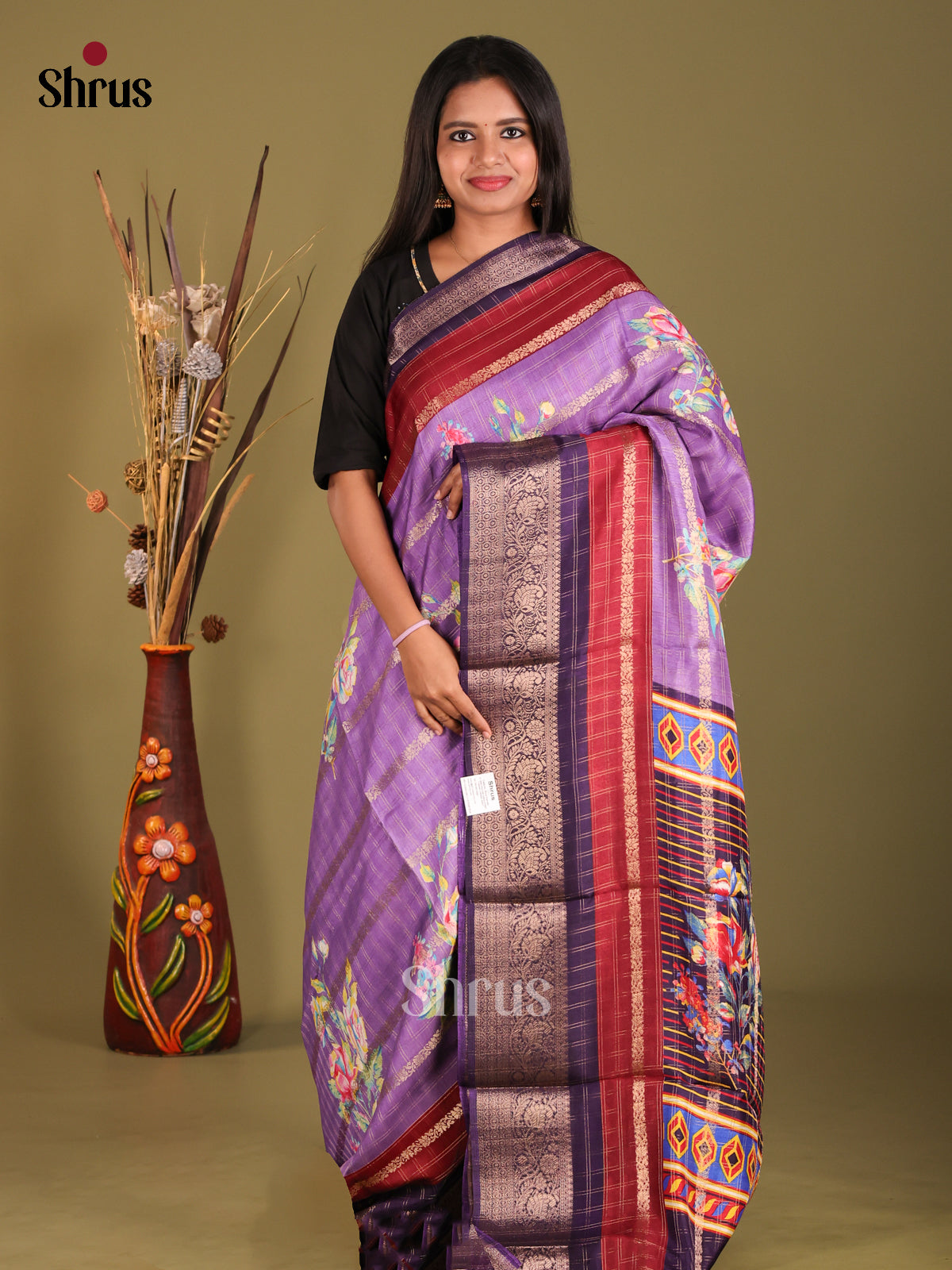 DFS02224 - Semi Dola silk Saree - Shop on Shrus.com