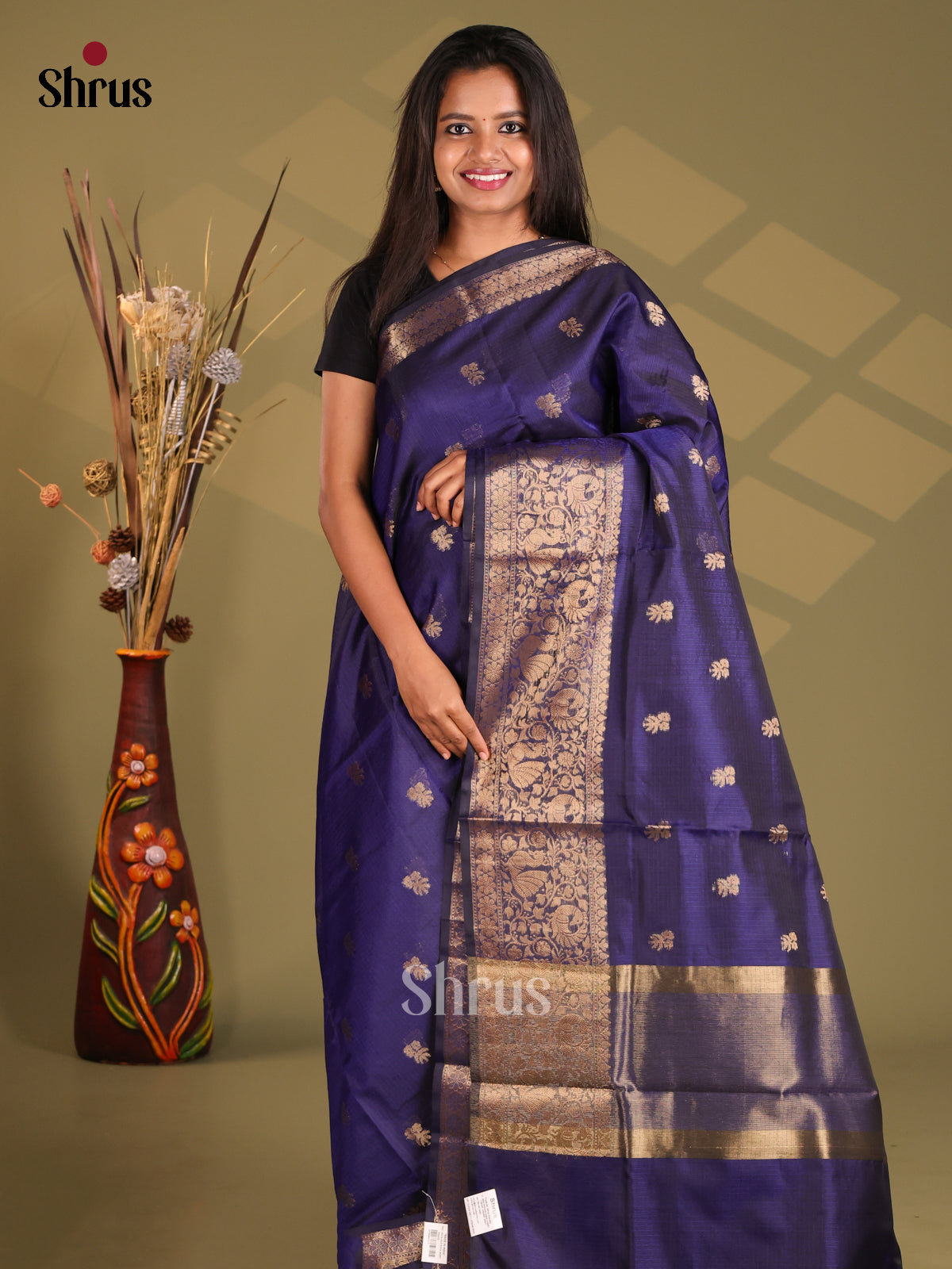Blue - Semi Kota Saree - Shop on Shrus.com