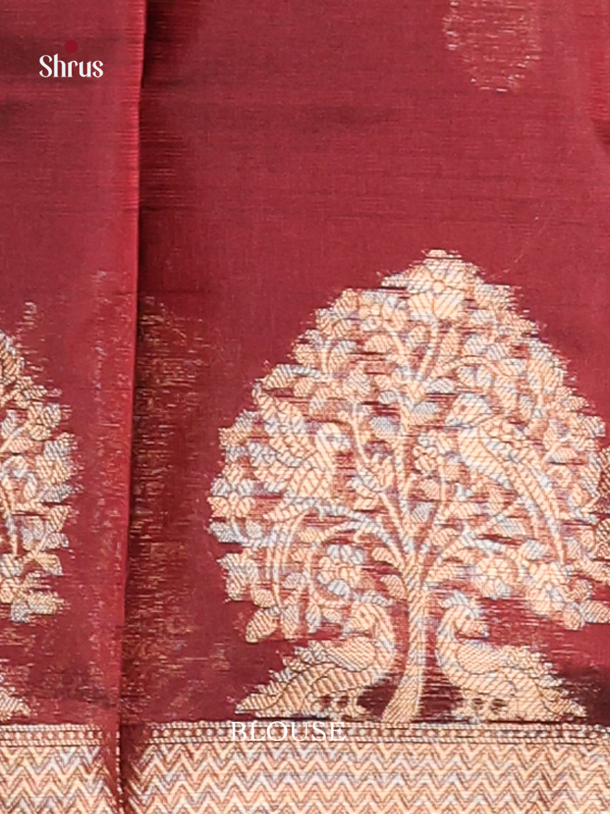 Maroon - Semi Kota Saree - Shop on Shrus.com
