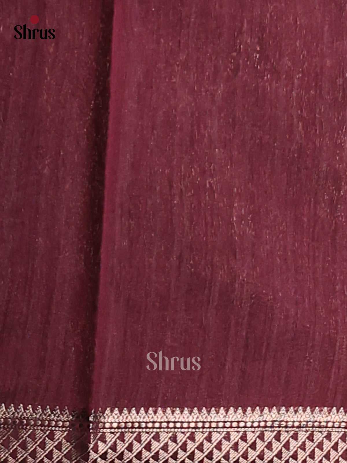 Maroon- Semi Jute Saree - Shop on Shrus.com