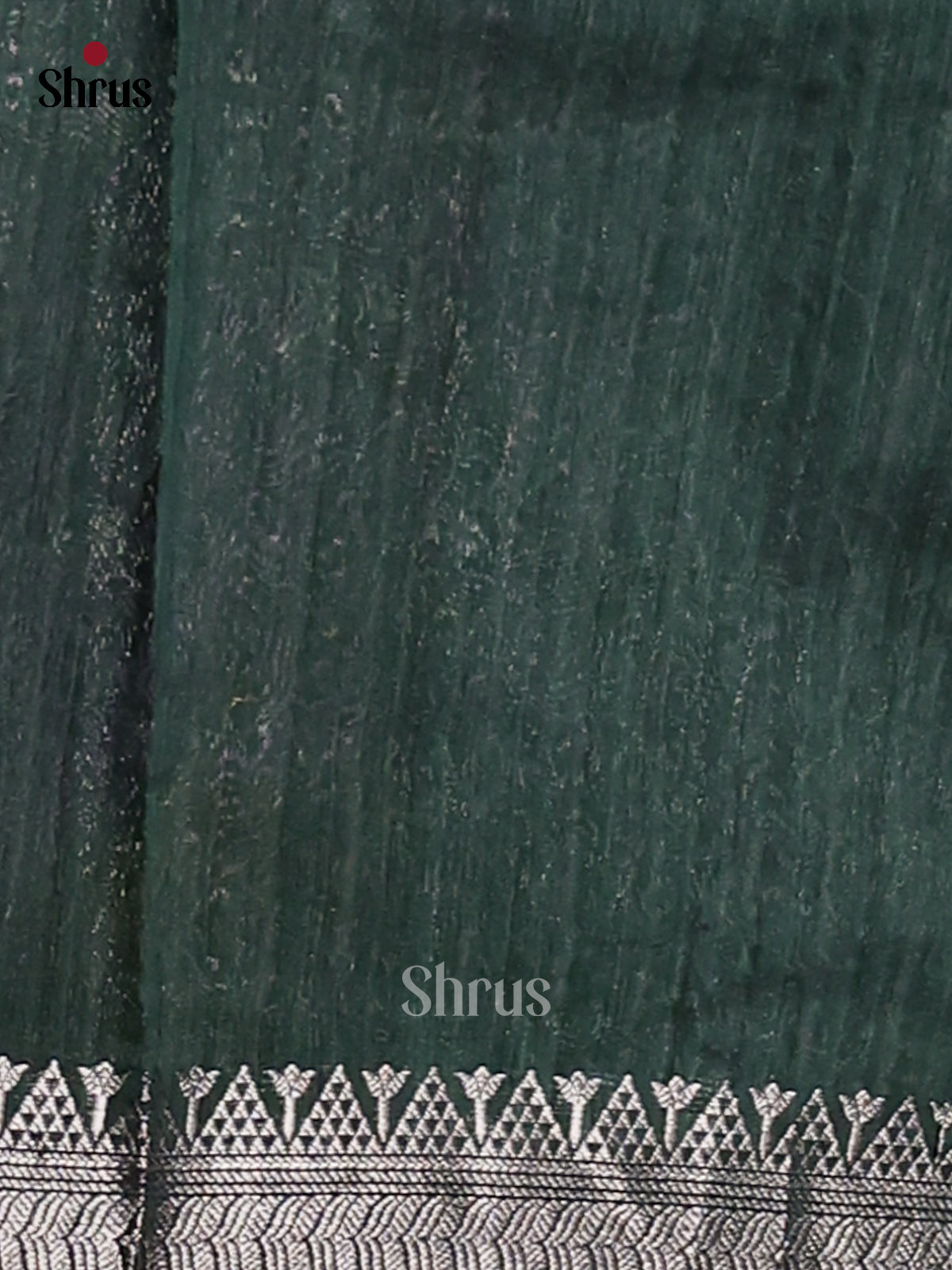 Dark Green - Semi Jute Saree - Shop on Shrus.com